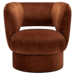 Fauteuil moderne bio en velours brun Ritual
