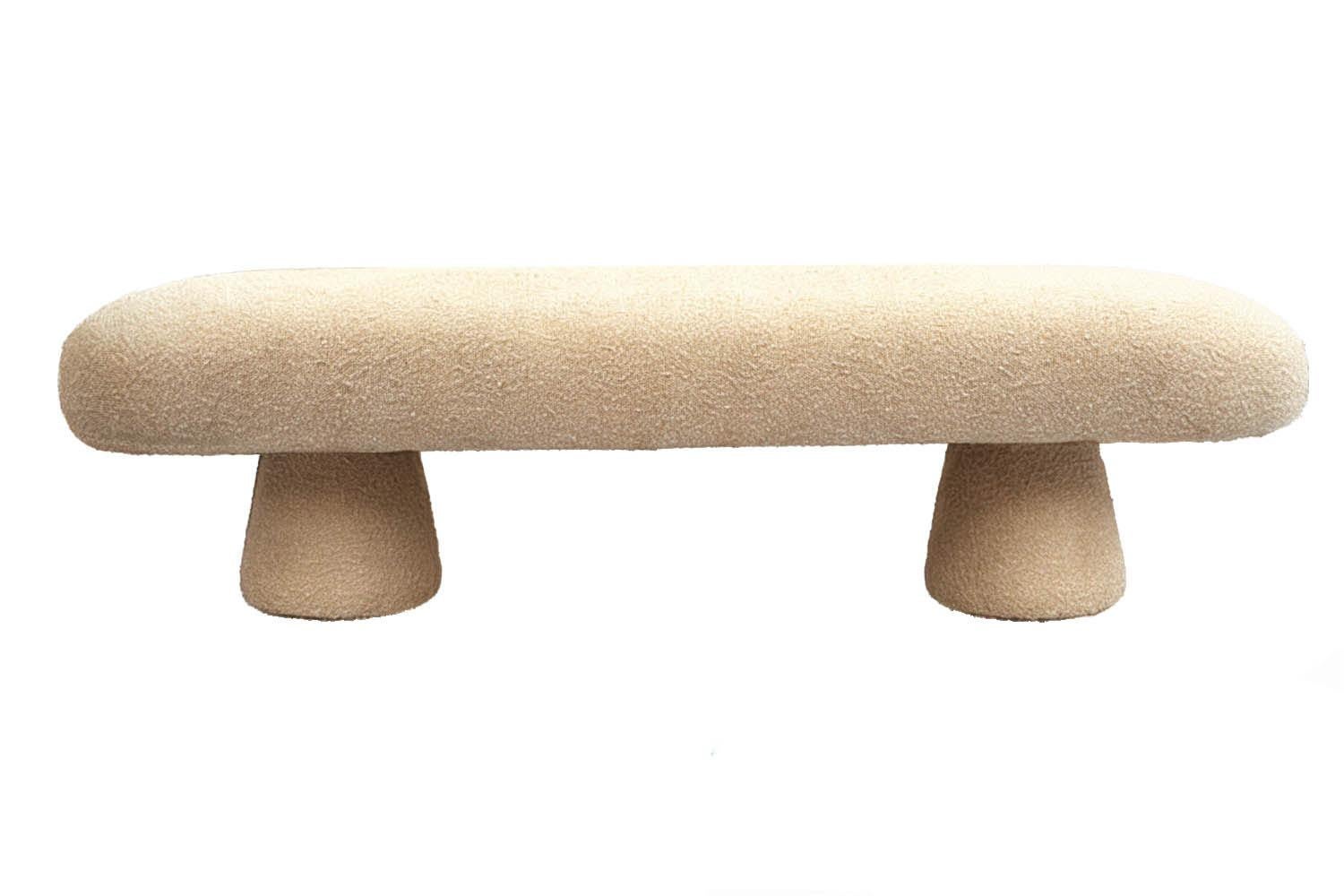 Spanish Organic Modern Brown Velvet Bench Éxtasis For Sale
