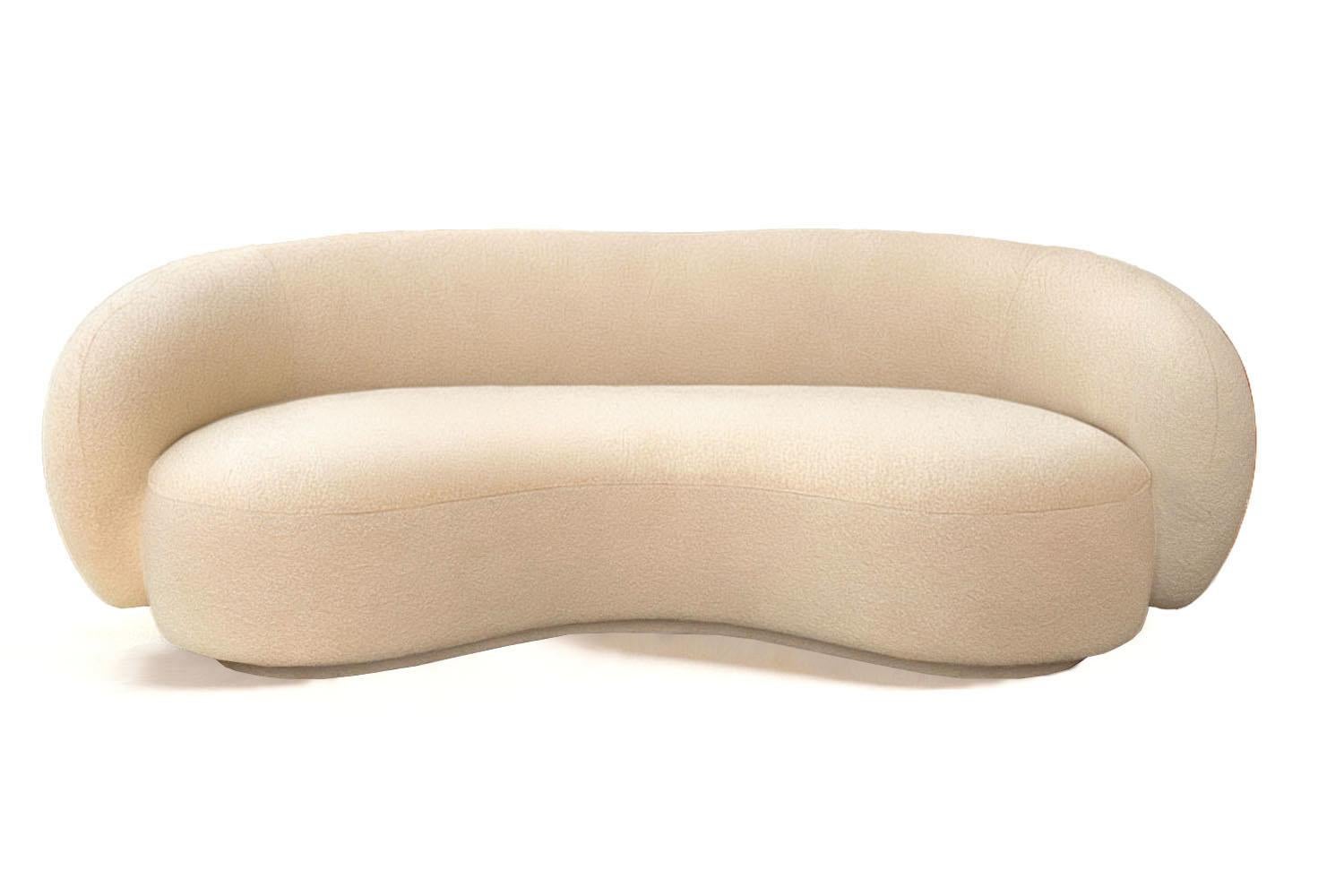Contemporary Organic Modern Brown Velvet Sofa Melancolía For Sale