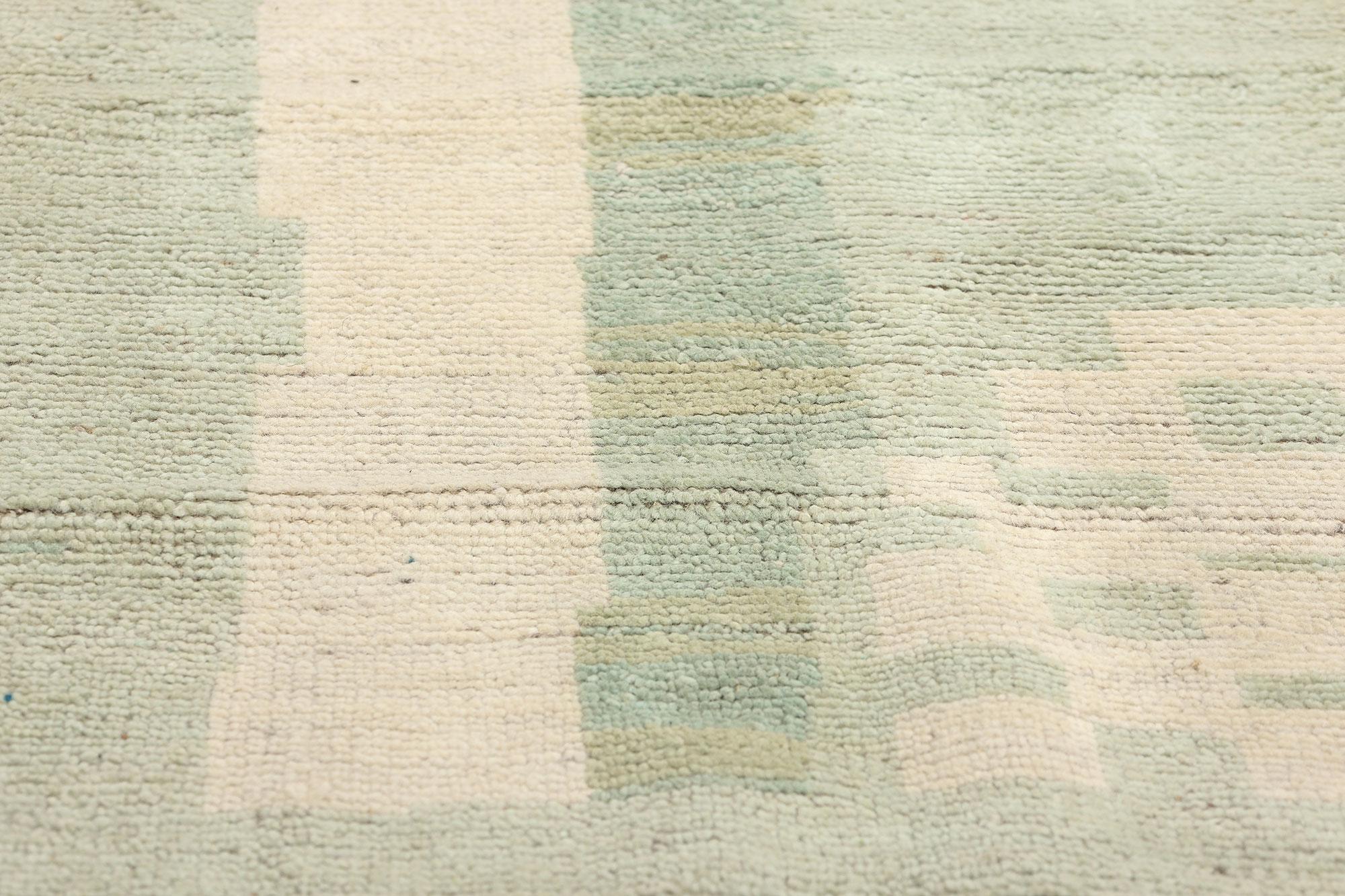 Organic Modern Brutalist Celadon Moroccan Rug, Biophilic Design Meets Brutalism In New Condition For Sale In Dallas, TX