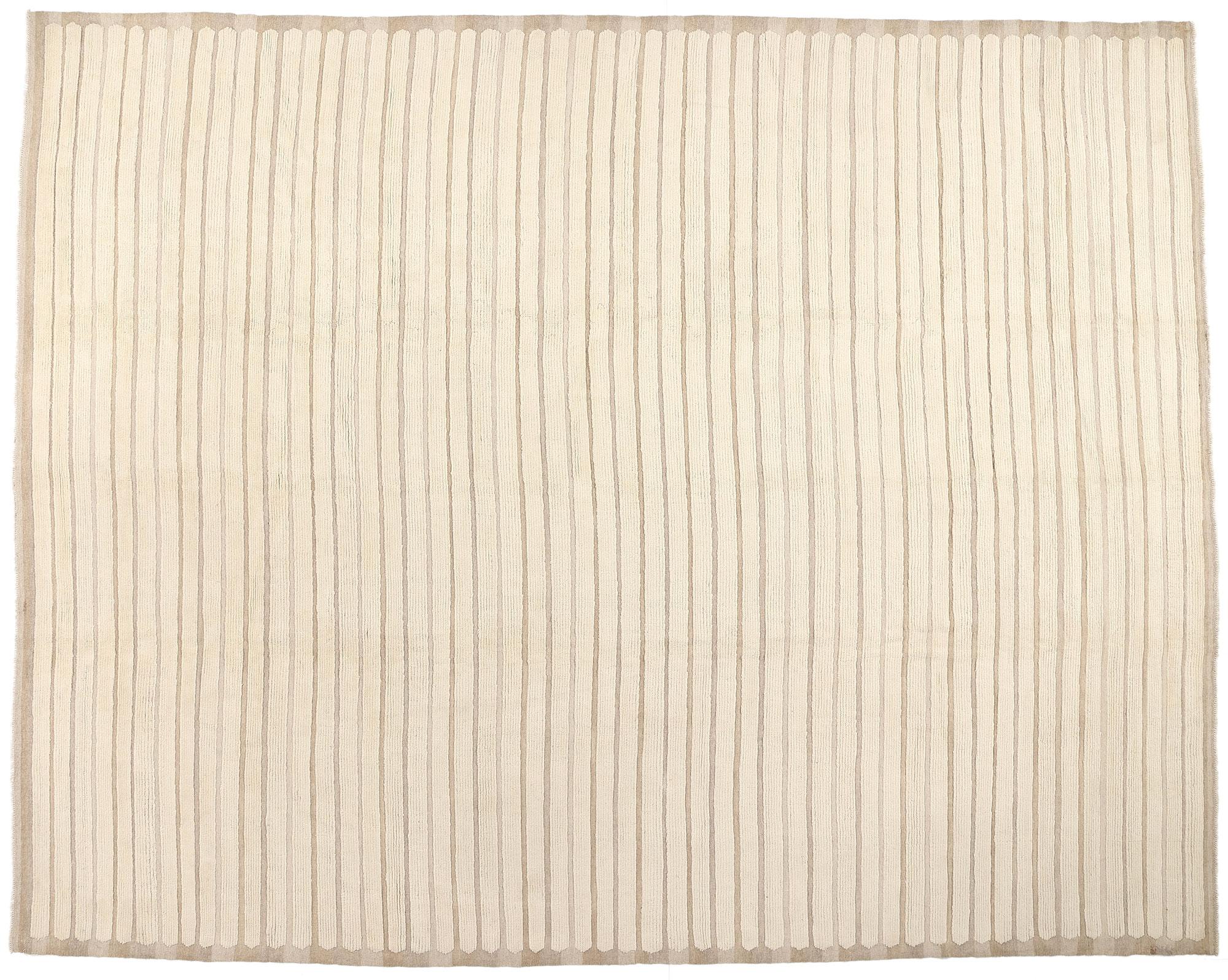 Marokkanischer brutalistischer organischer moderner marokkanischer Hochlehnerteppich, Tranquil Japandi Meets Brutalismus im Angebot 2