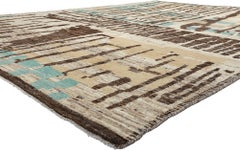 Organic Modern Brutalist Moroccan Rug, Biophilic Design Meets Brutalism