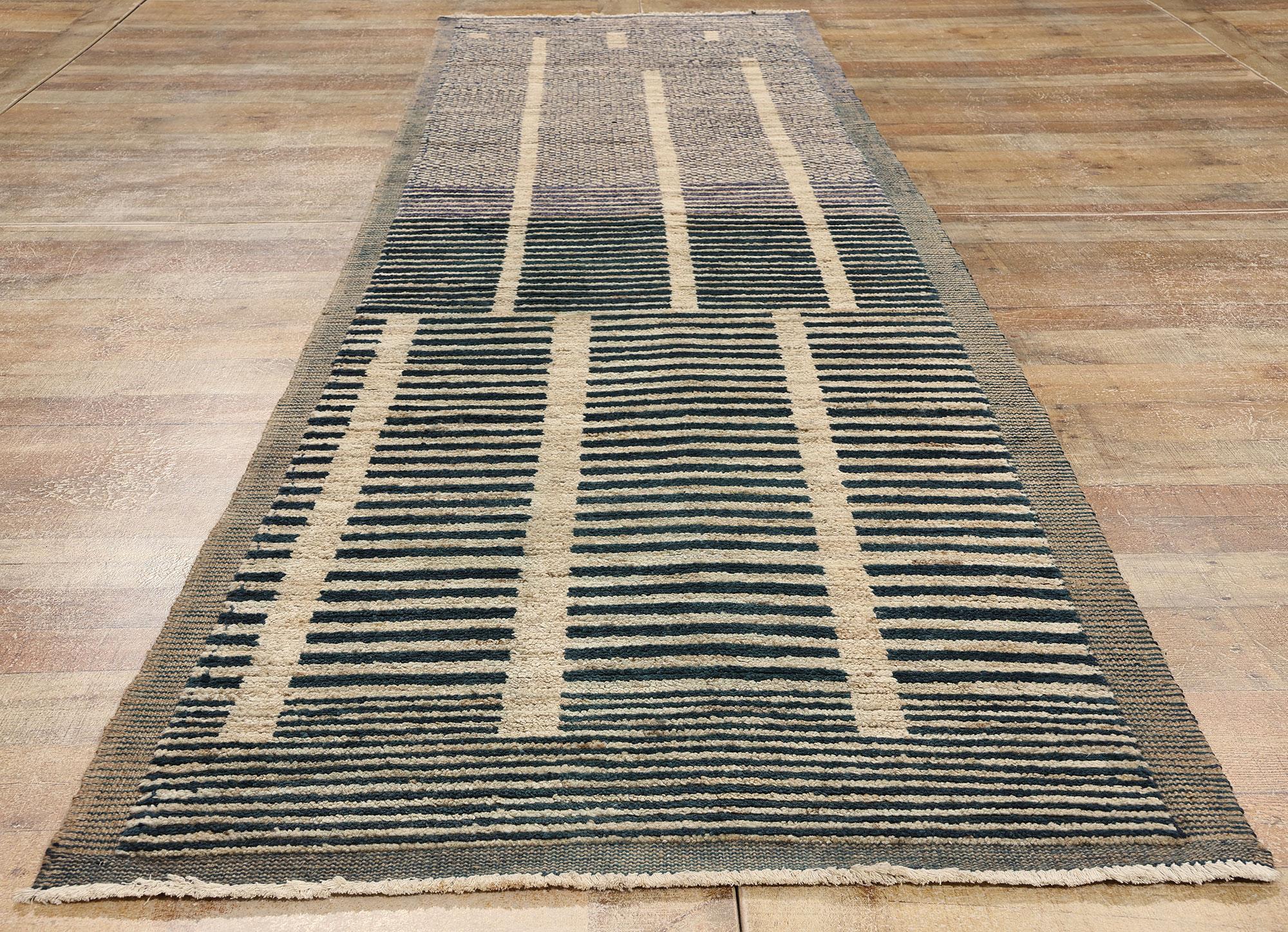 Contemporary Organic Modern Brutalist Moroccan Rug, De Stijl Meets Brutalism For Sale