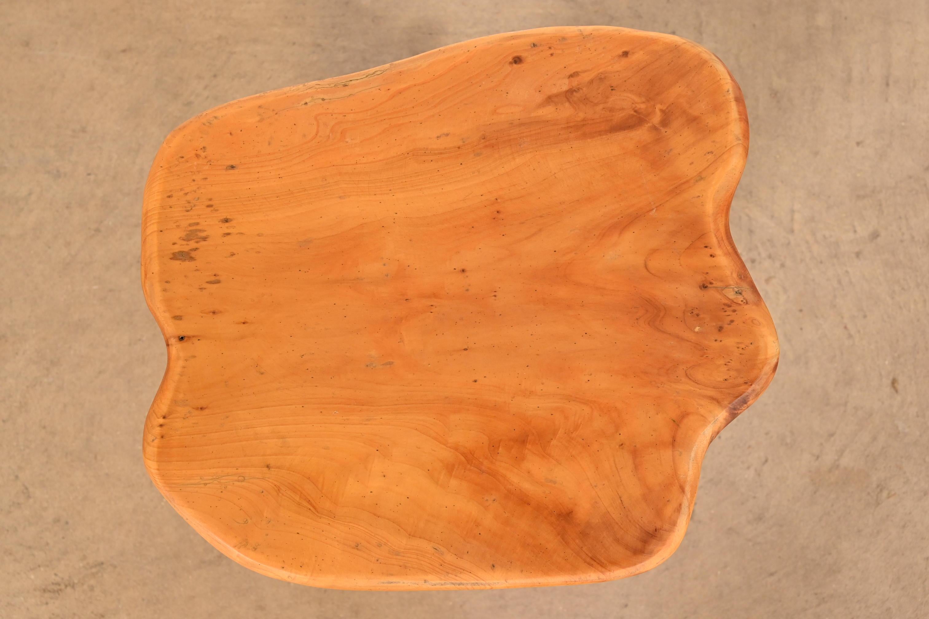 Organic Modern Burl Root Occasional Side Table For Sale 5