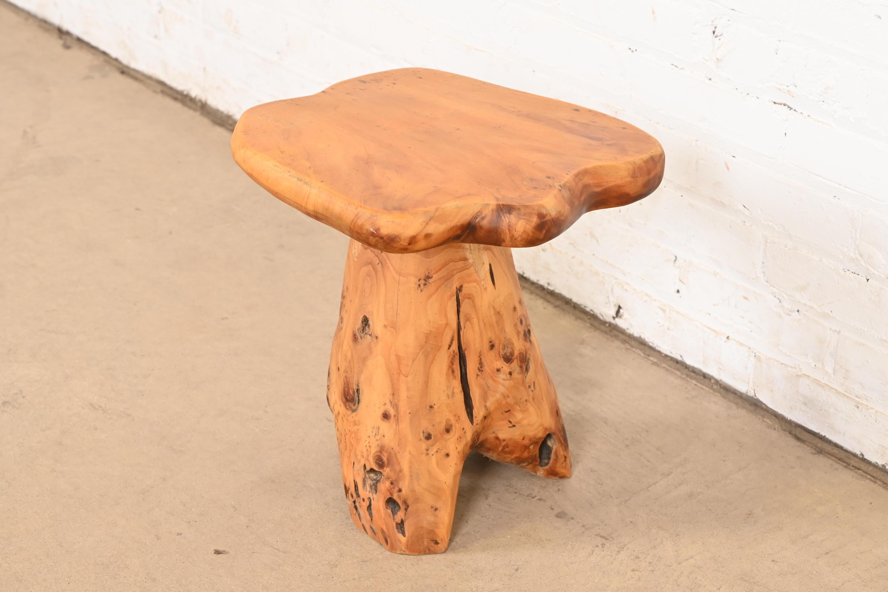 American Organic Modern Burl Root Occasional Side Table For Sale