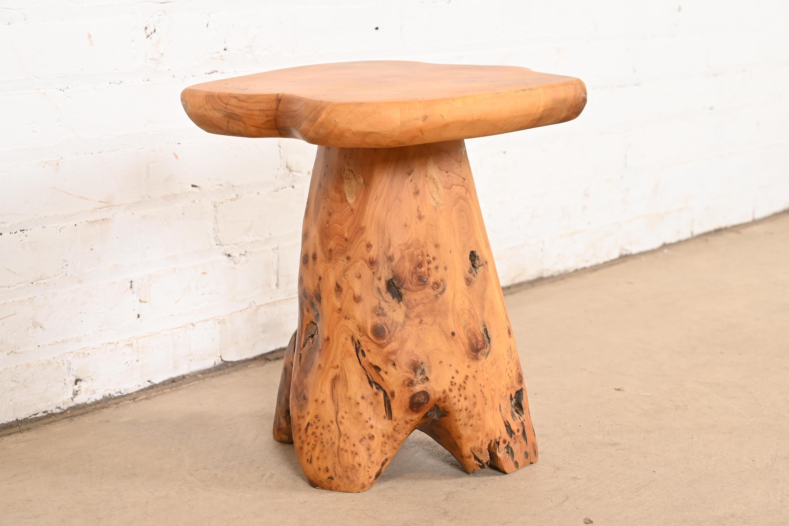 Organic Modern Burl Root Occasional Side Table In Good Condition For Sale In South Bend, IN