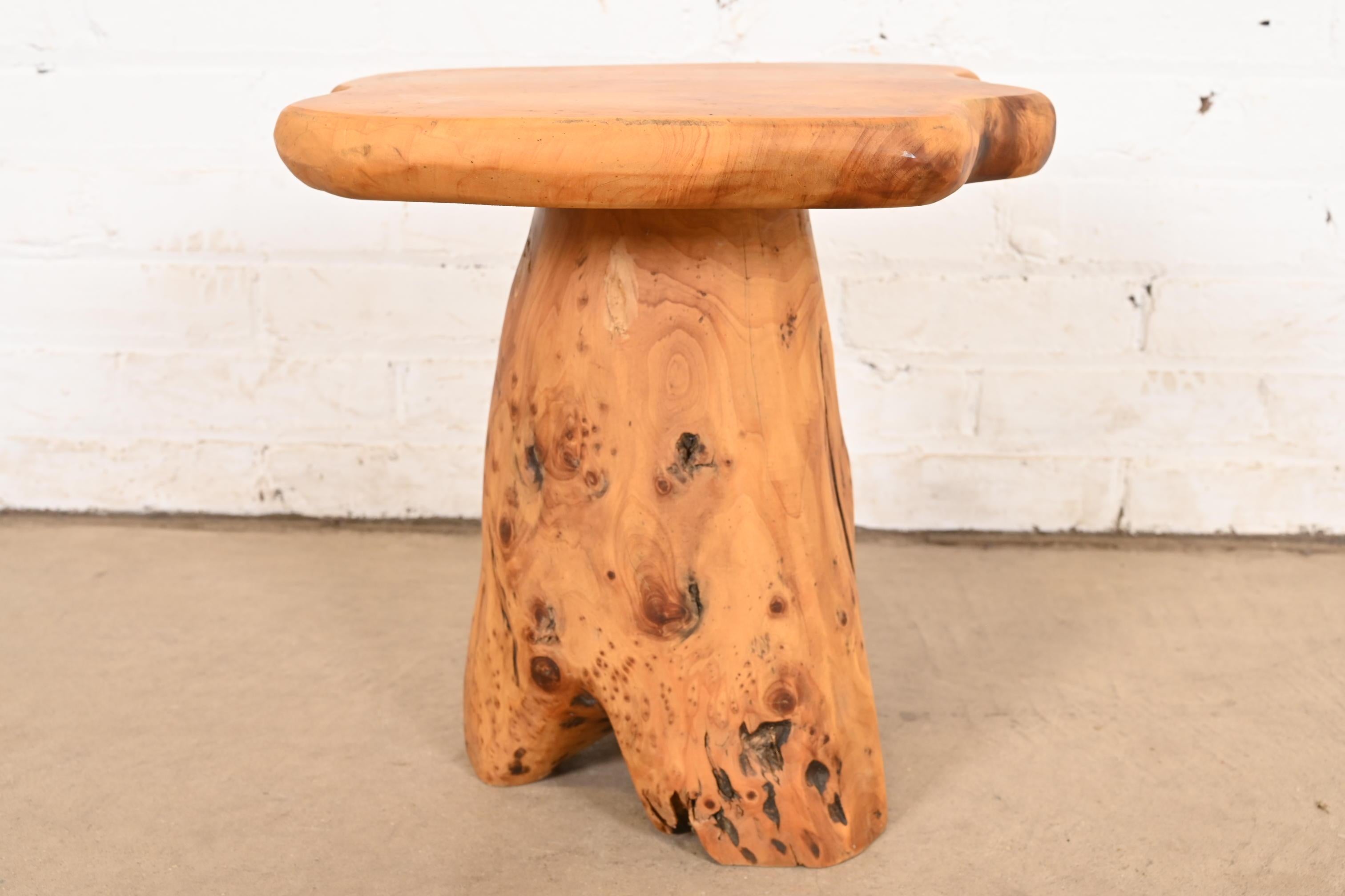 Organic Modern Burl Root Occasional Side Table For Sale 4