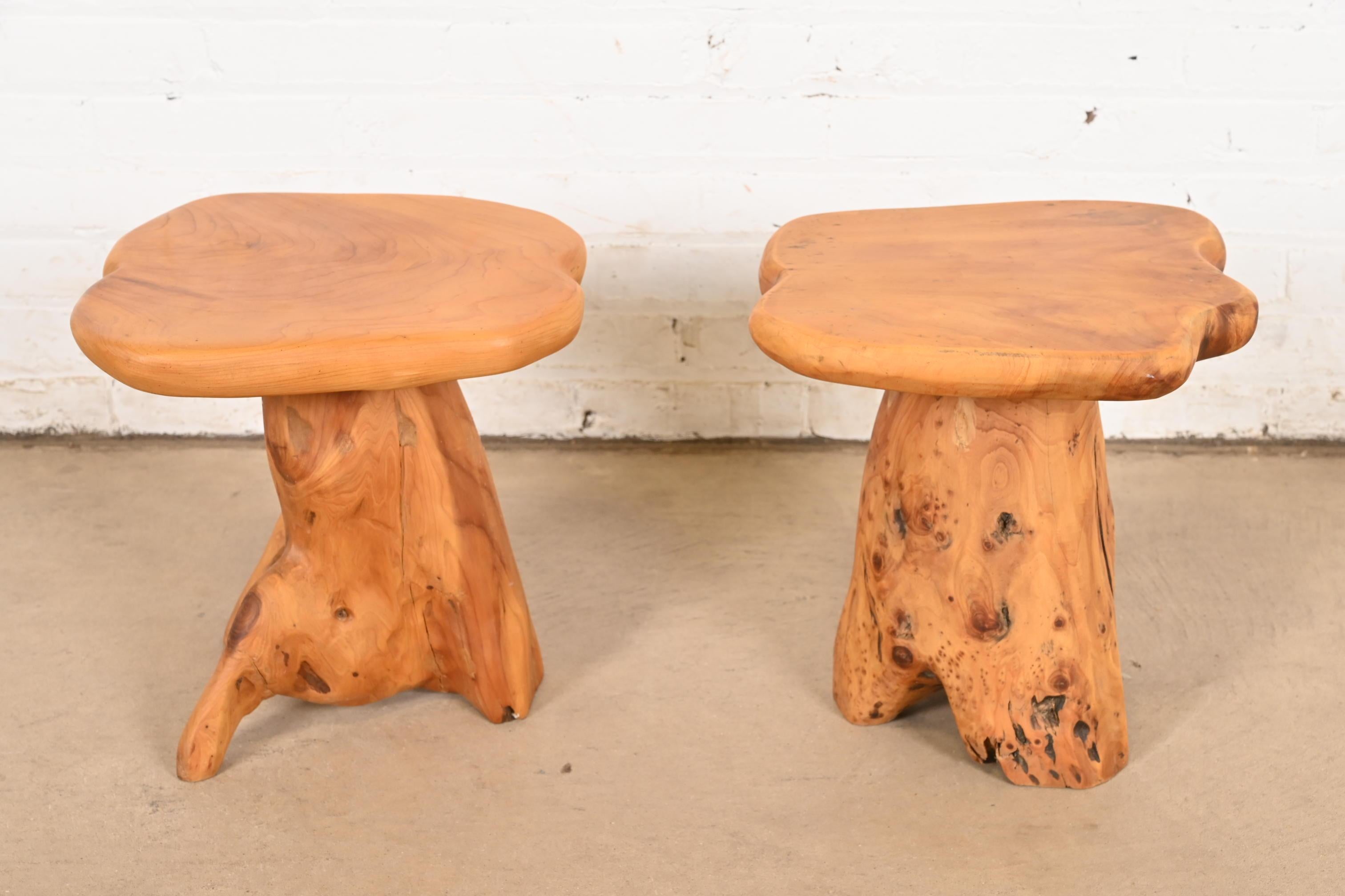 Américain Tables d'appoint Organic Modern en racine de ronce, paire en vente