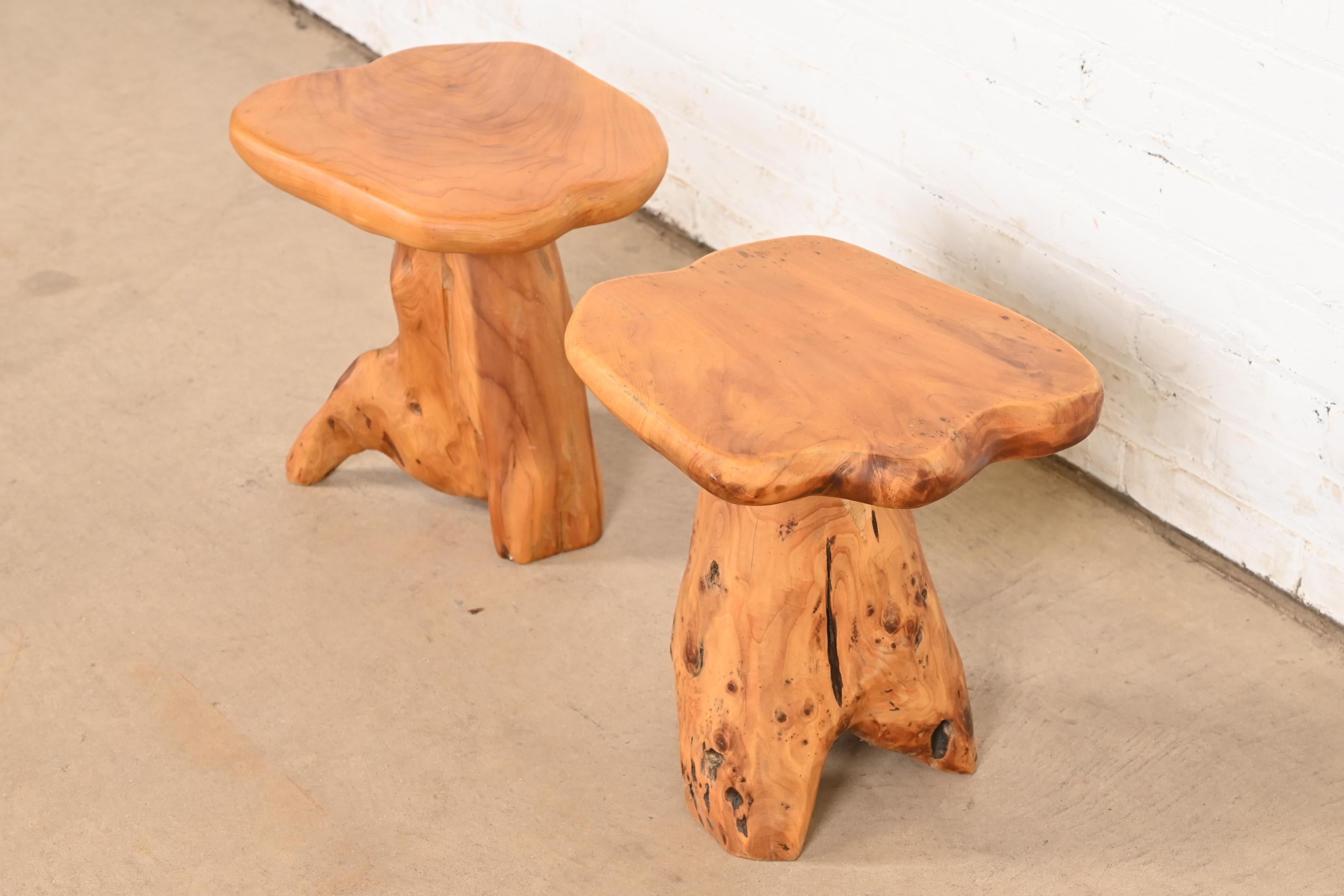 Tables d'appoint Organic Modern en racine de ronce, paire Bon état - En vente à South Bend, IN