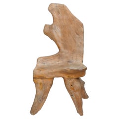 Organic Modern Burl Wood Side Chair