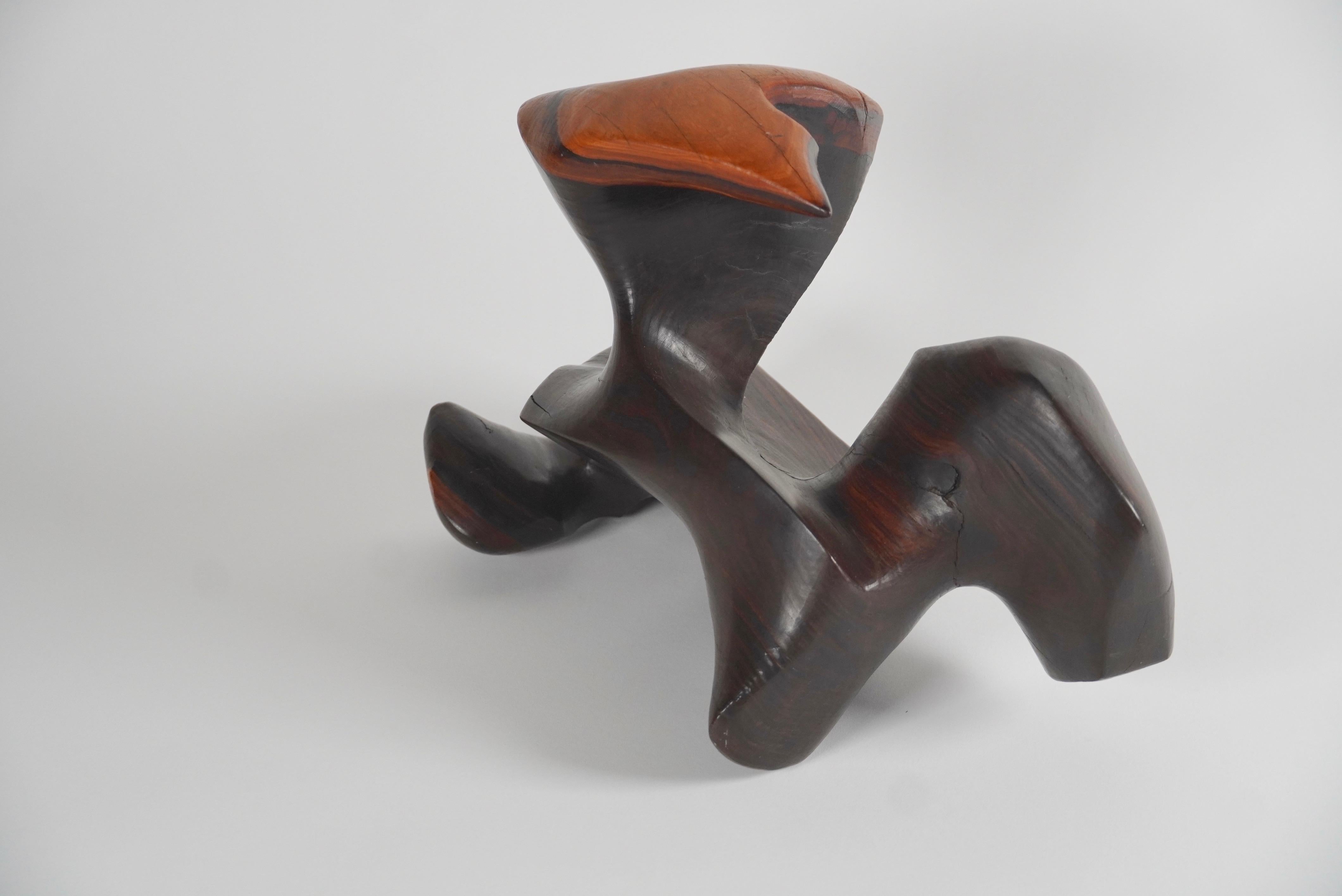 Organic Modern Carved Rosewood Abstract Sculpture In Good Condition In Oakland, CA
