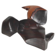Organic Modern Carved Rosewood Abstract Sculpture