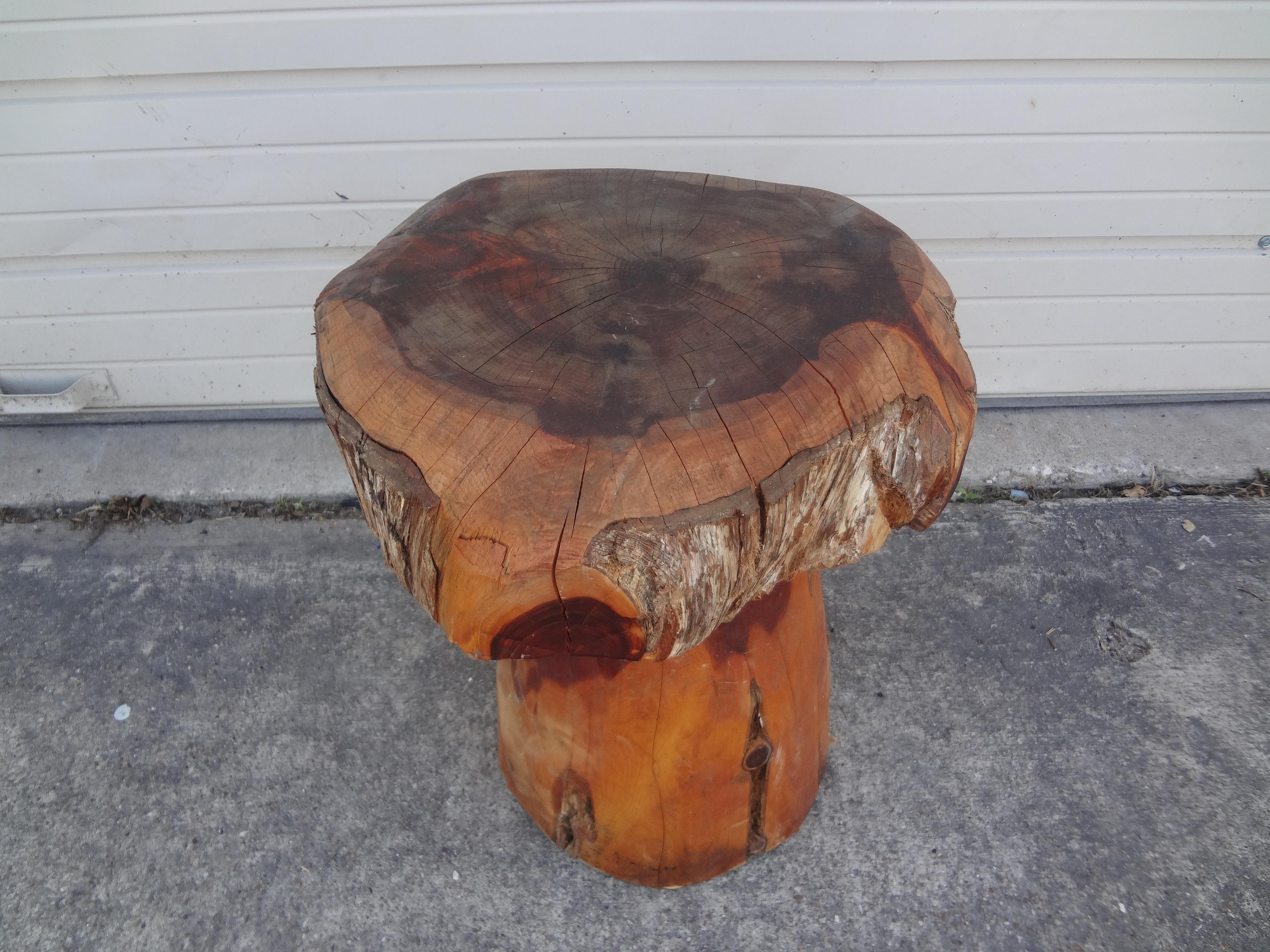 wooden mushroom table