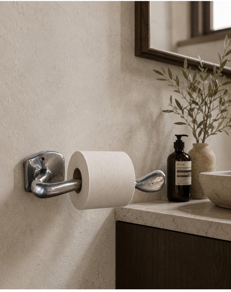 Organic Modern Cast Aluminum Toilet Paper Holder by David Marshall