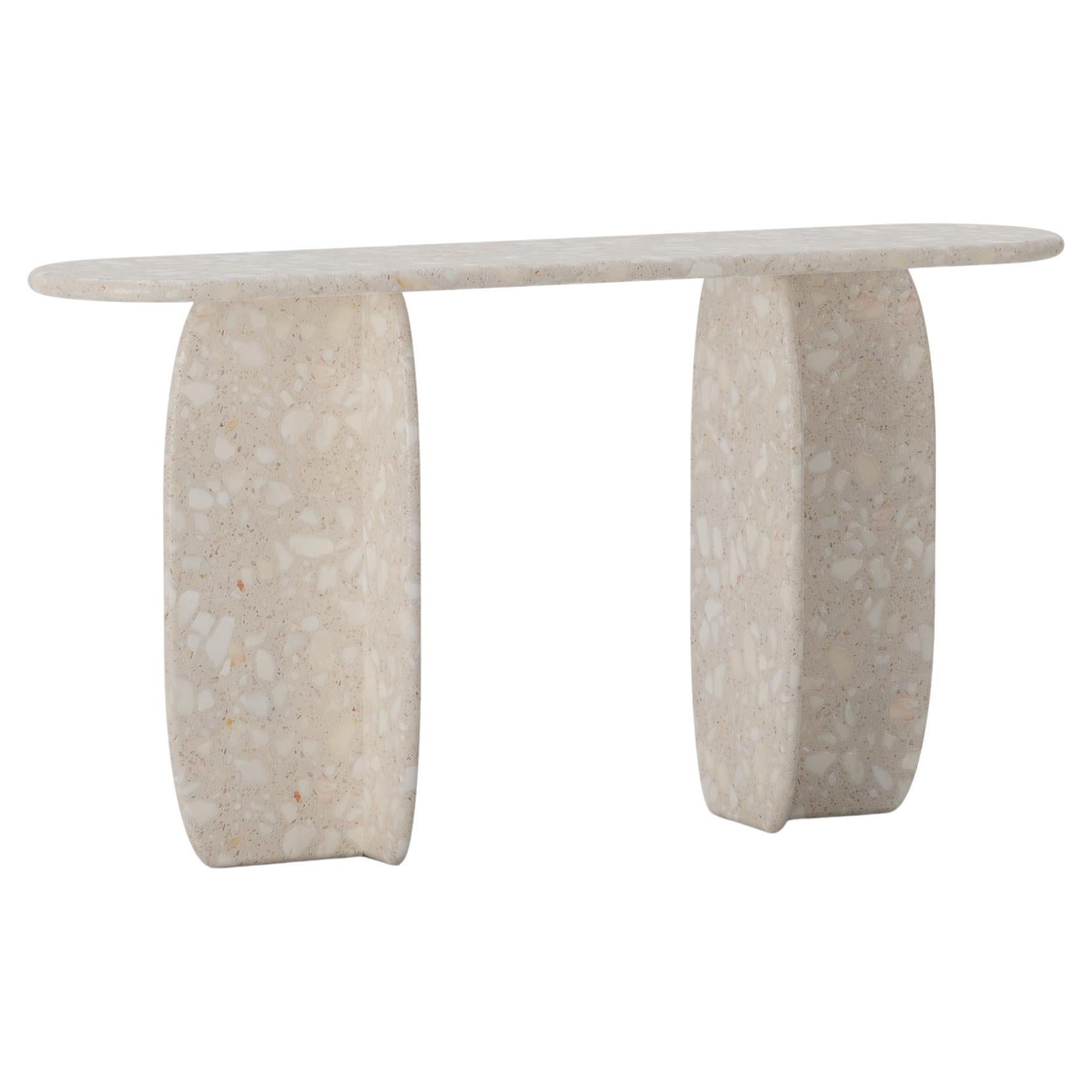Console Catus moderne et organique en terrazzo beige