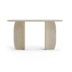 Consola moderna orgánica Catus de mármol travertino