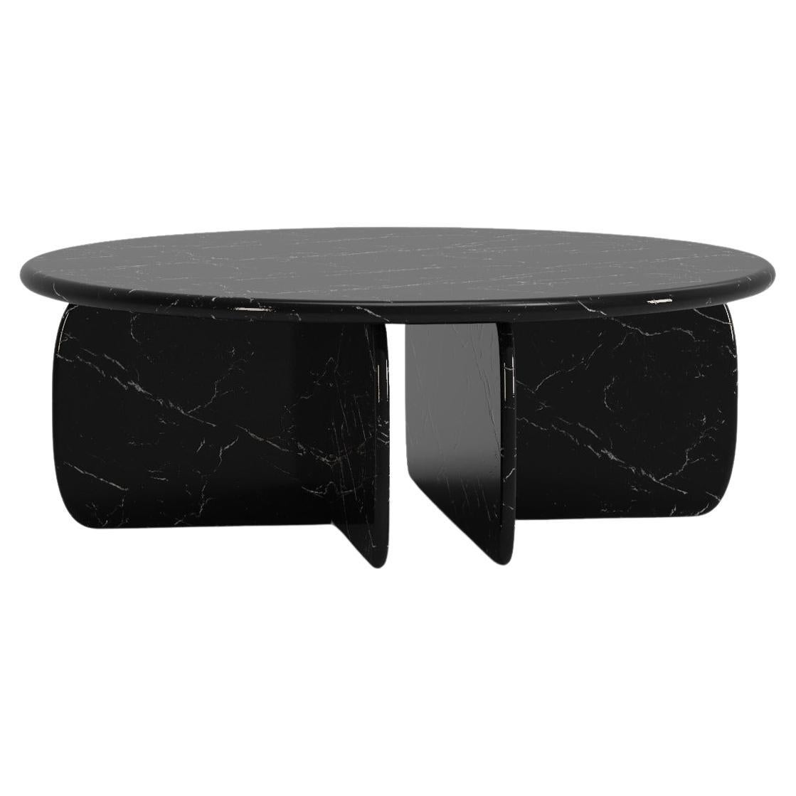 Moderner organischer Esstisch Catus aus Nero Marquina-Marmor