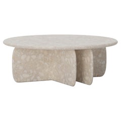 Moderner organischer Ess- und Wohnzimmertisch Catus aus Terrazzo in Beige