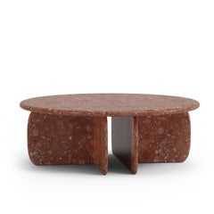 Organic Modern Center Table Catus in Terrazzo Red Marble