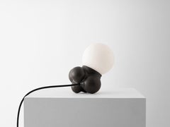Organic Modern Ceramic Bubbly Botryoidal Lamp Mini Black by Forma Rosa Studio