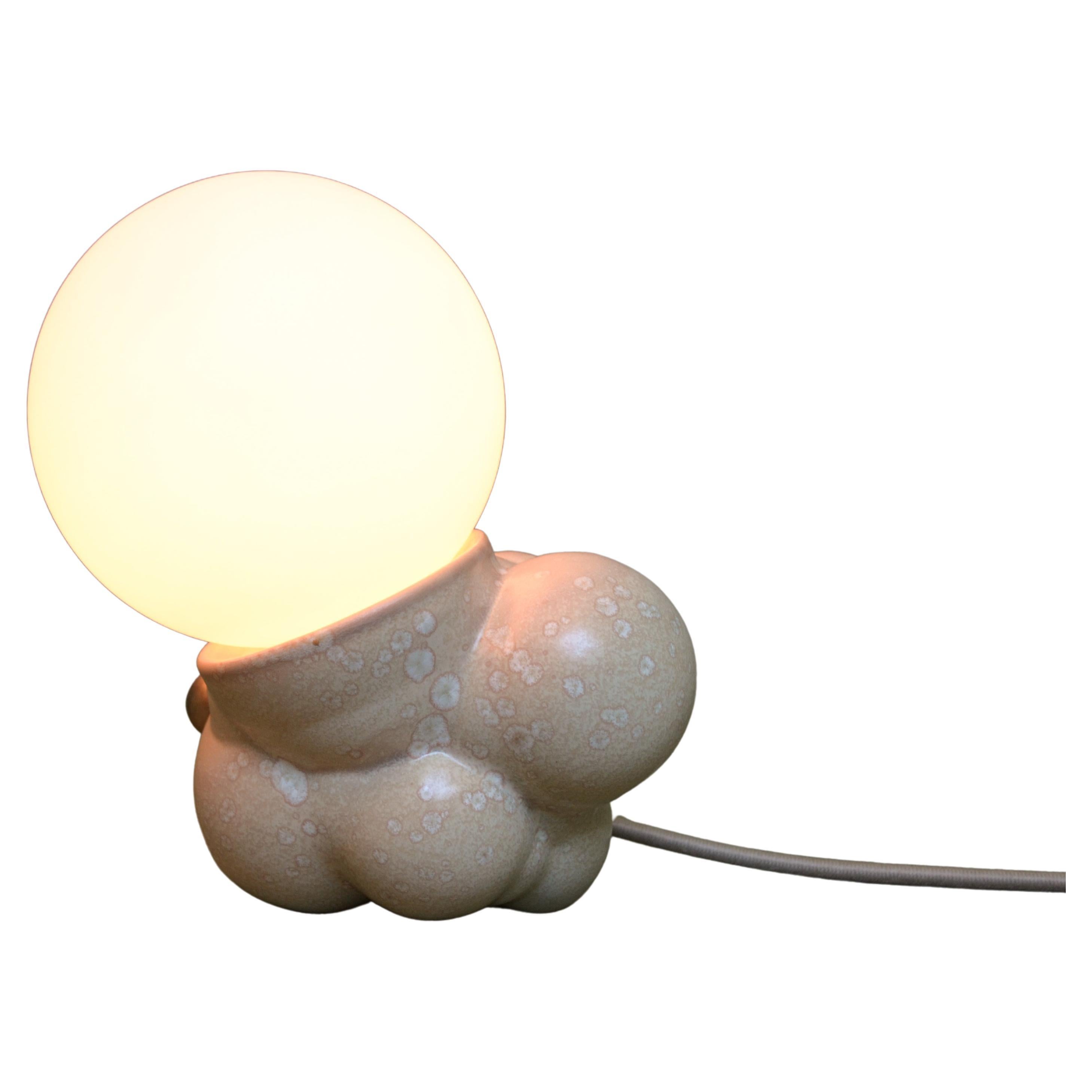 Organic Modern Ceramic Bubbly Botryoidal Lamp Mini Cream by Forma Rosa Studio For Sale