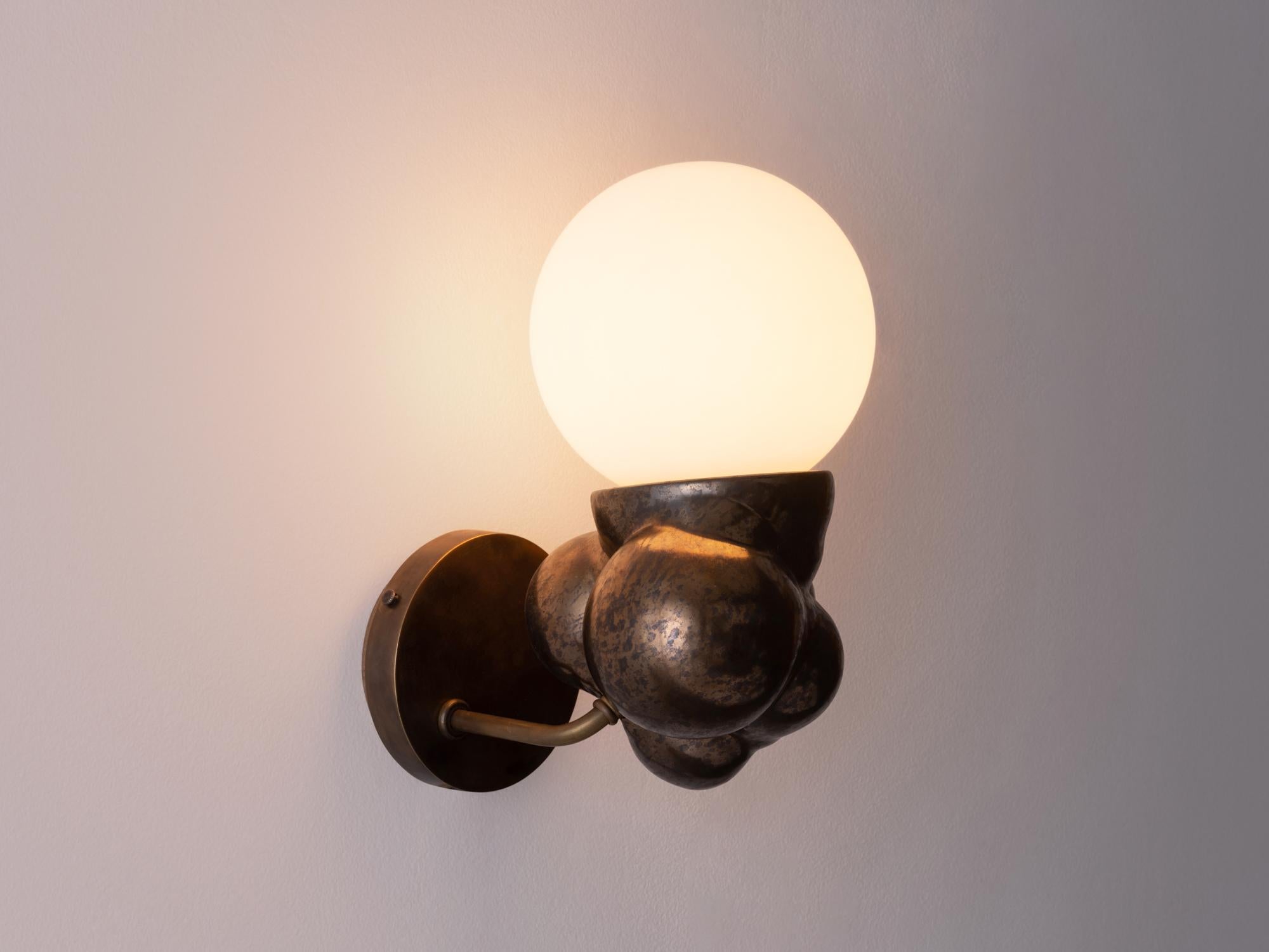 Organic Modern Ceramic Bubbly Botryoidal Sconce in Bronze by Forma Rosa Studio In New Condition For Sale In Brooklyn, NY
