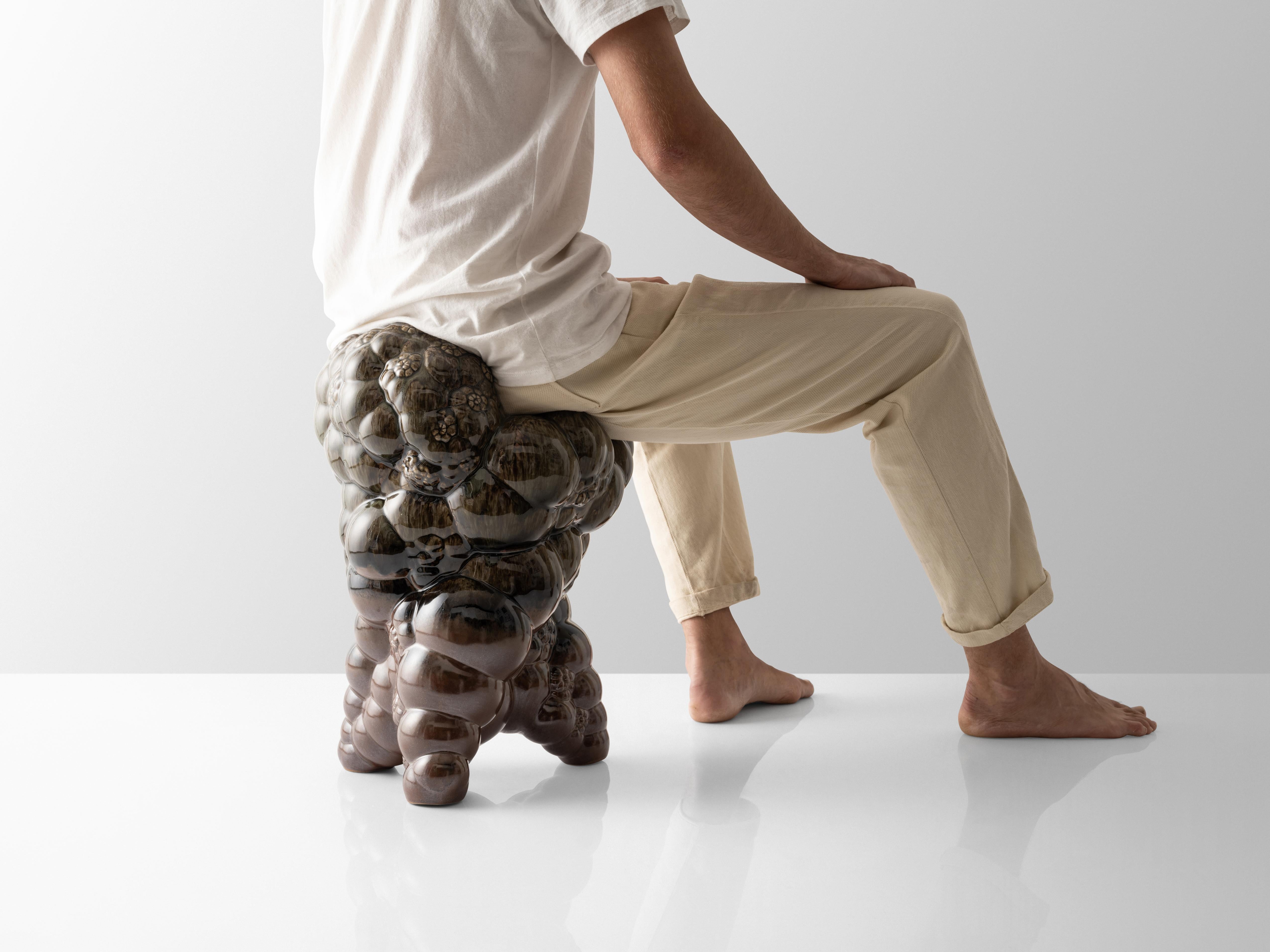 Silla Taburete Caracoles de Cerámica Moderna Ecológica en Verde Moderno orgánico en venta