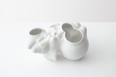 Organic Modern Ceramic Botryoidal Bubbly Planter in White by Forma Rosa Studio