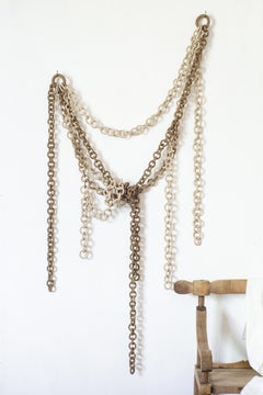 Organic modern ceramic chain sculpture