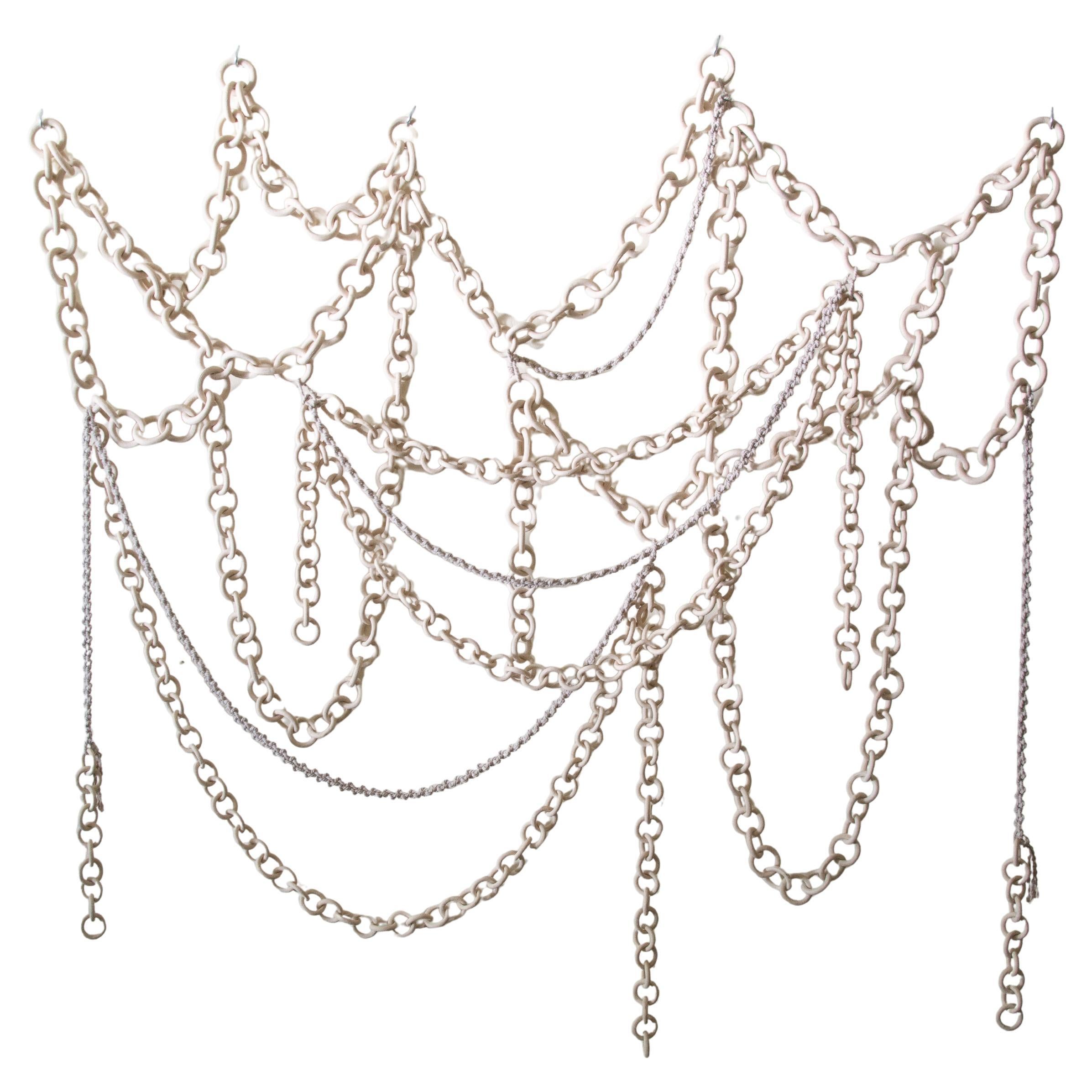 Organic modern Ceramic link chain wall sculpture art