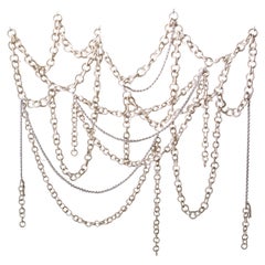 Organic modern Ceramic link chain wall sculpture art