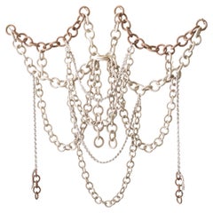Organic modern Ceramic  link chain wall sculpture
