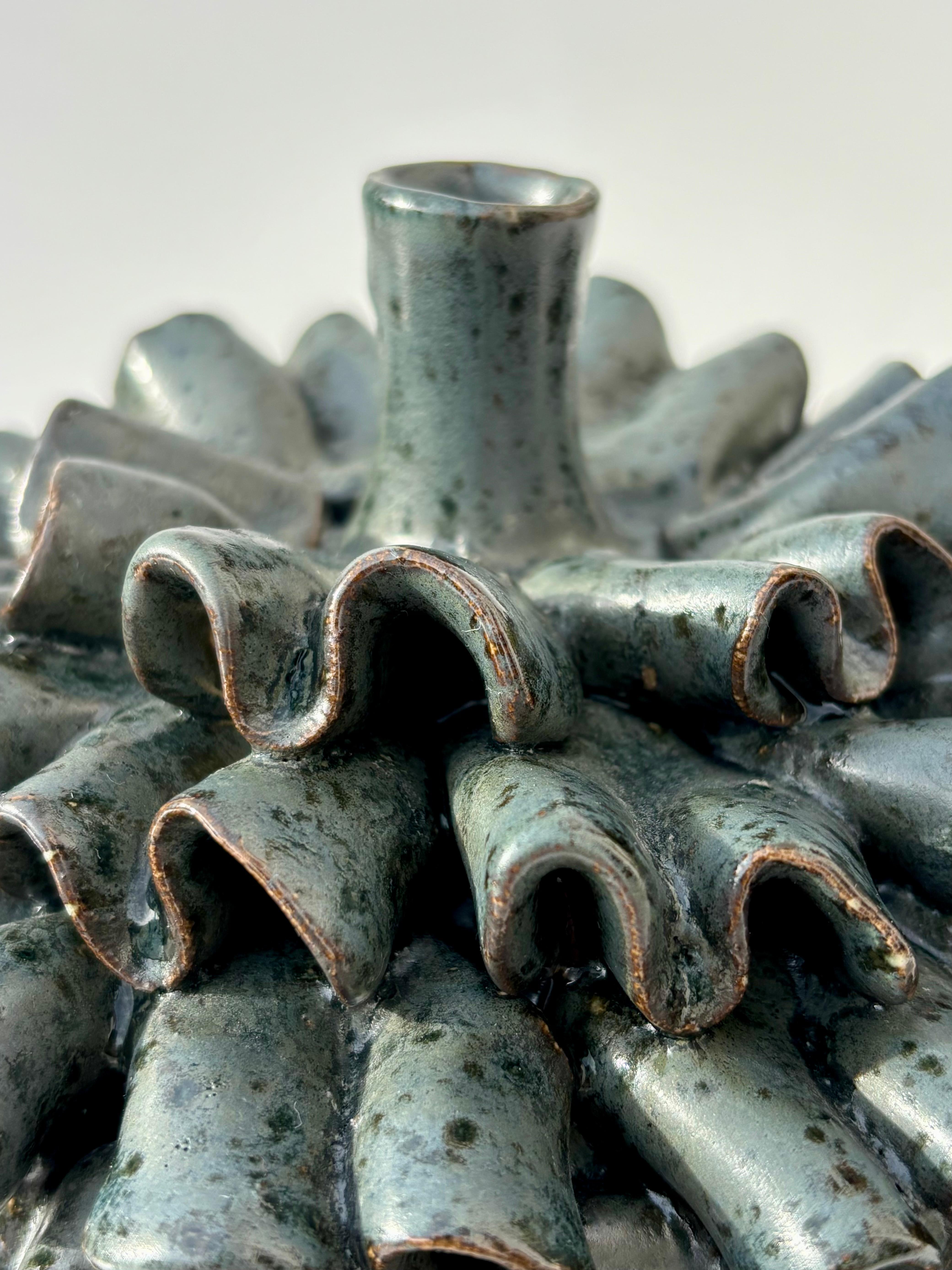 European Organic Modern Ceramic Spotted Glaze Vase For Sale