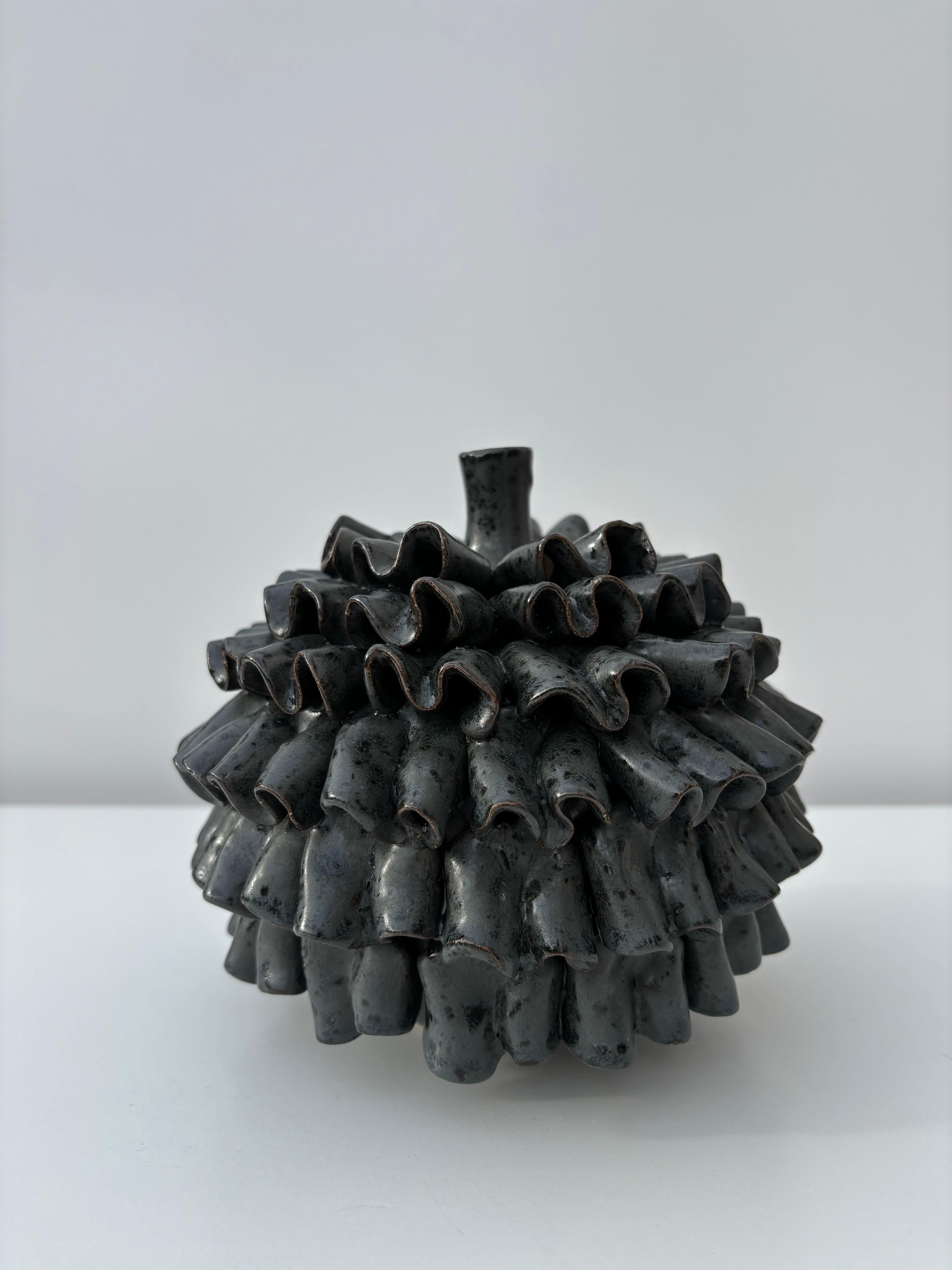 Organic Modern Ceramic Spotted Glaze Vase In Good Condition For Sale In Copenhagen, DK