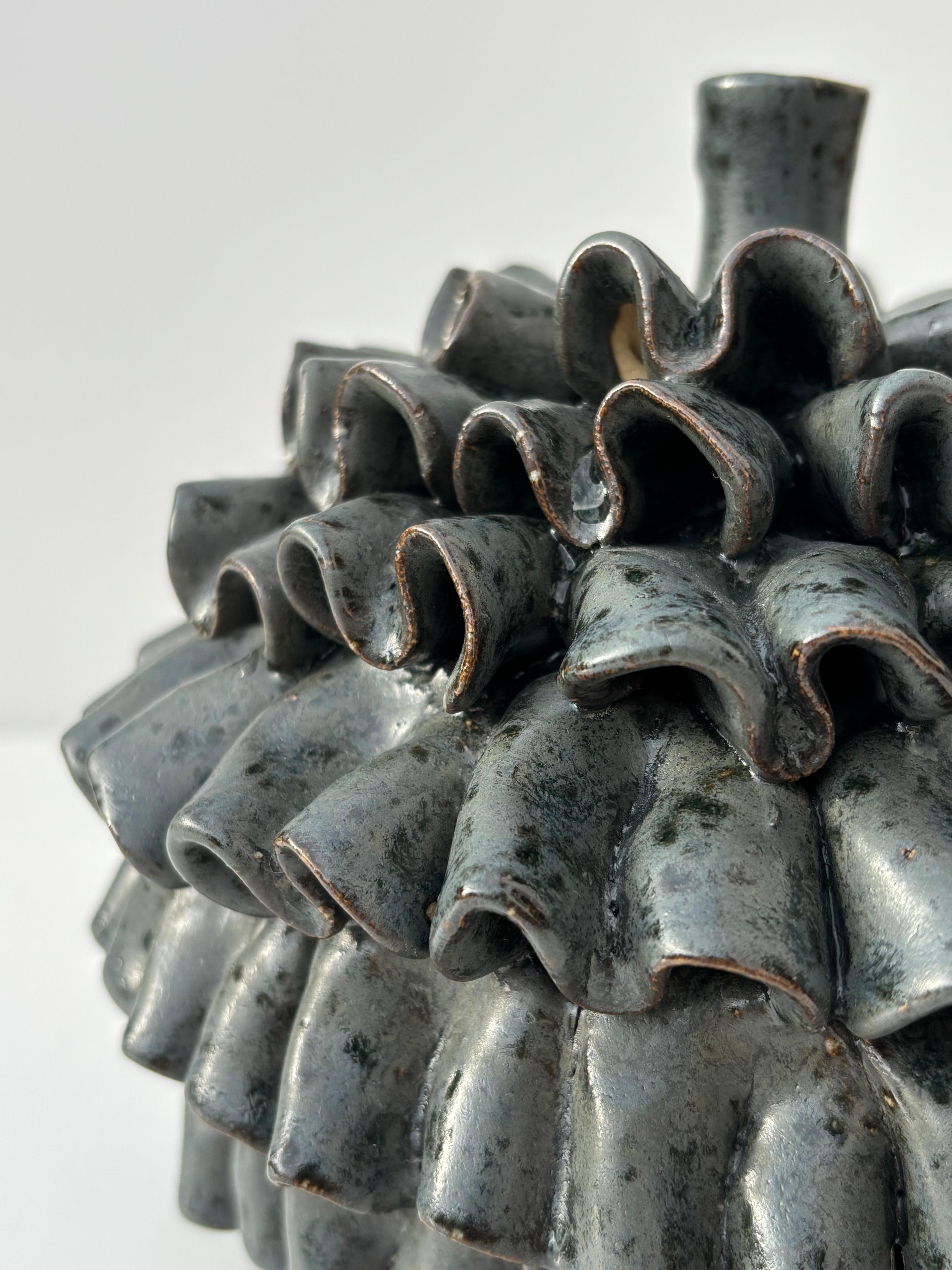 Organic Modern Ceramic Spotted Glaze Vase For Sale 2