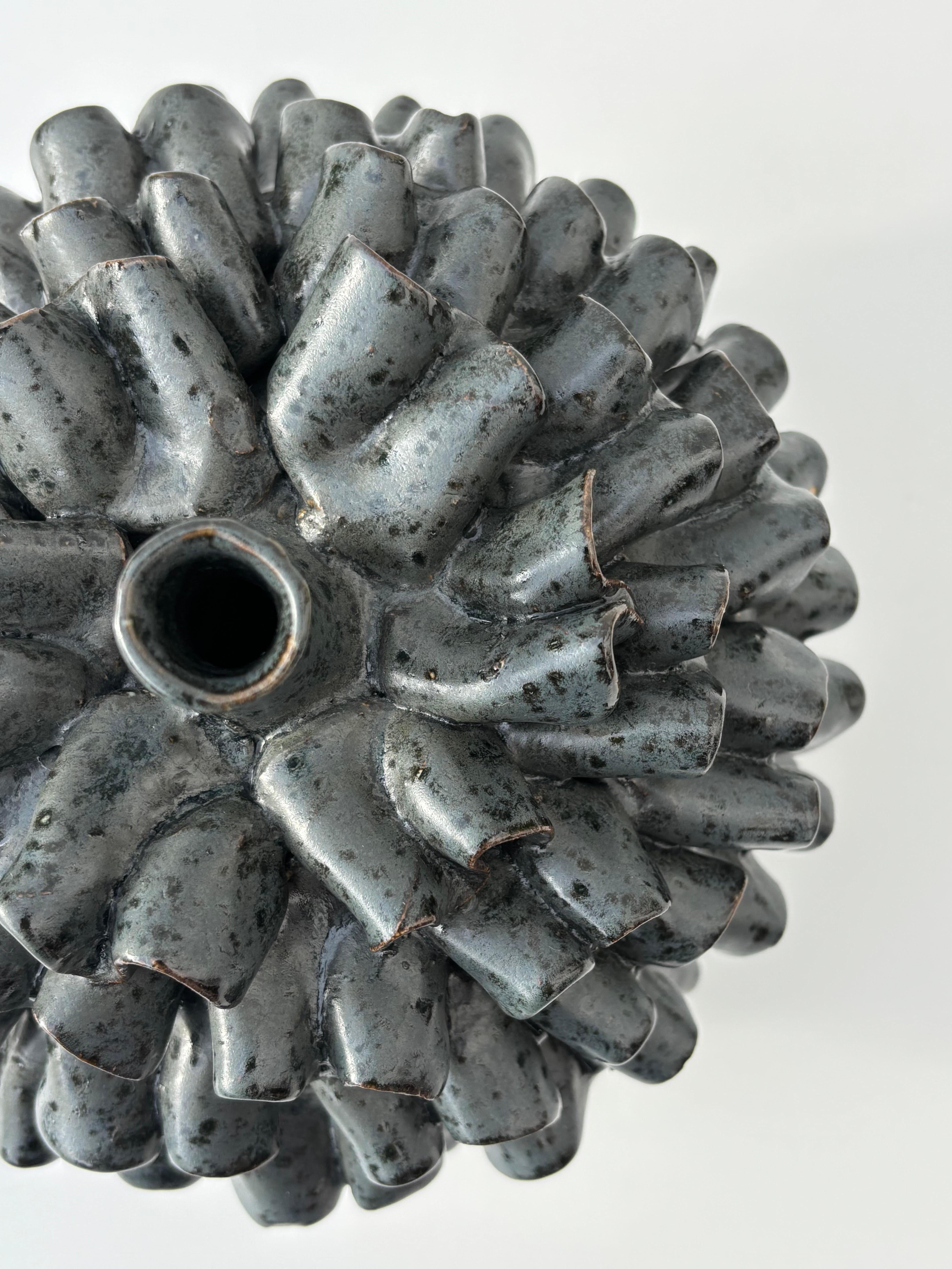 Organic Modern Ceramic Spotted Glaze Vase For Sale 3