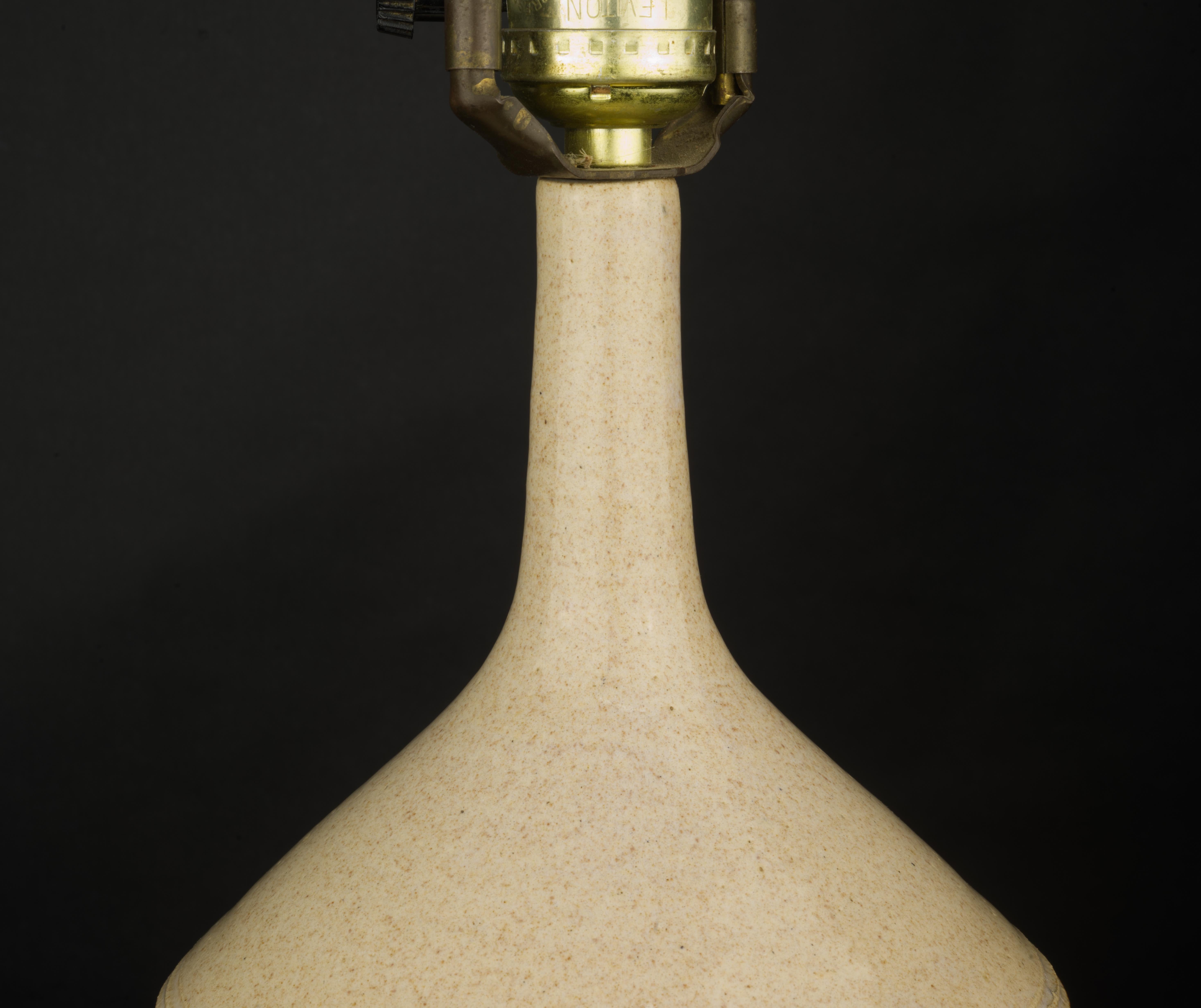 Organic Modern Ceramic Table Lamp Wizards of Clay Art Pottery, Cream Beige 6