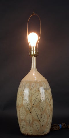 Organic Modern Ceramic Table Lamp Wizards of Clay Art Pottery, Cream Beige