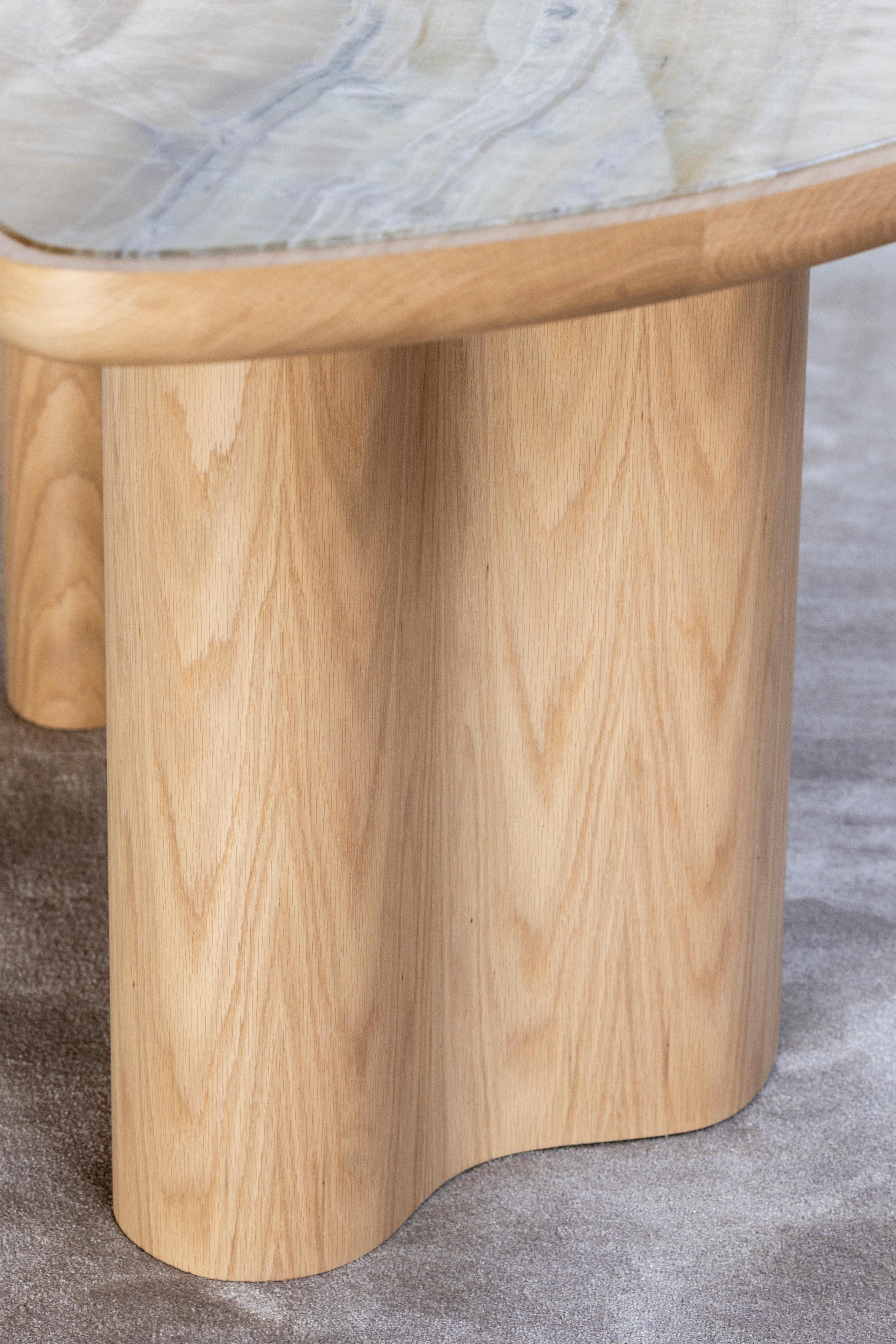 XXIe siècle et contemporain Table de salle à manger bio moderne Cerdeira, Golden Wave Quartzite, faite à la main Greenapple en vente