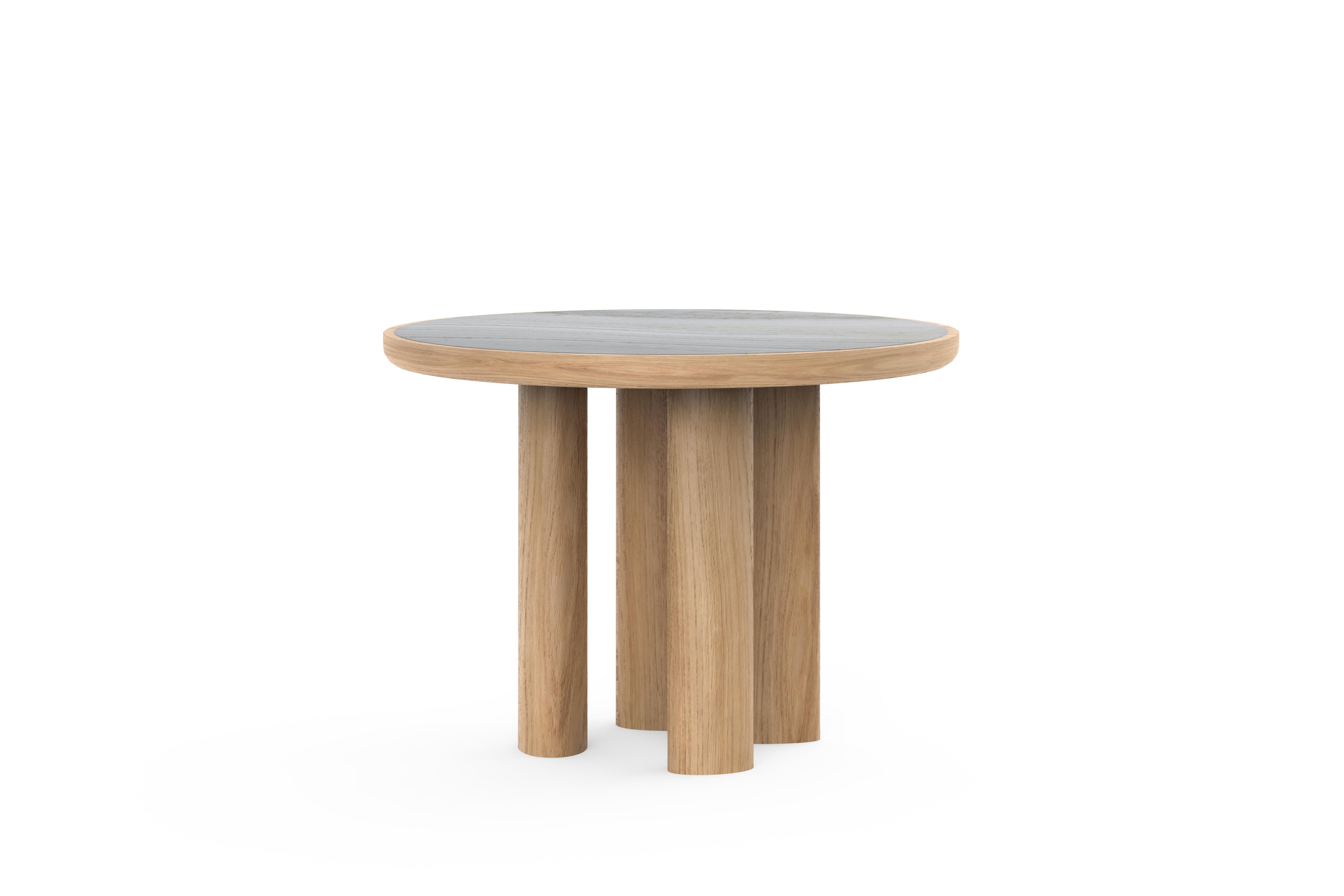 Moderner Cerdeira Esstisch, Golden Wave Quarzit, Handarbeit Greenapple (Organische Moderne) im Angebot