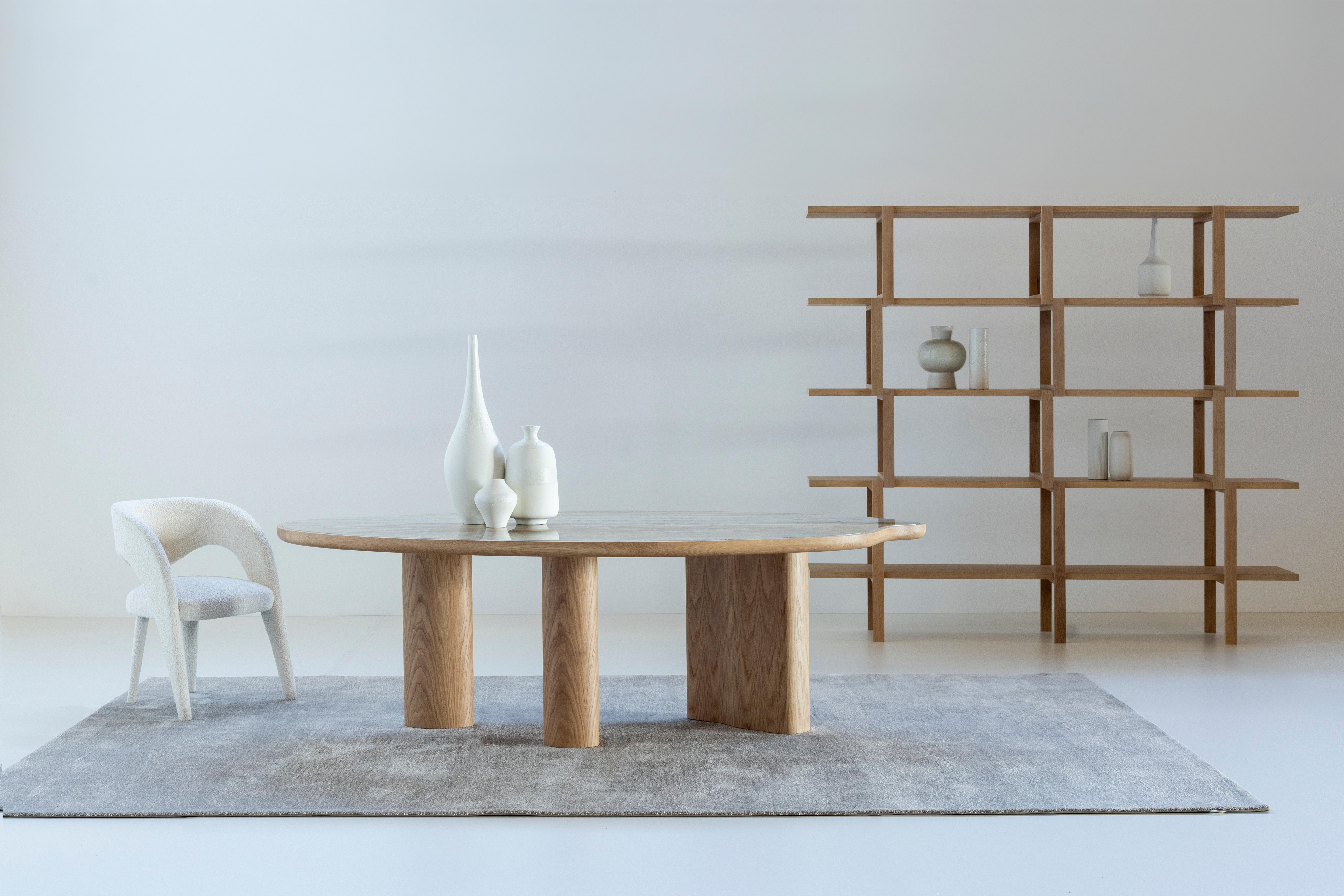 Table de salle à manger bio moderne Cerdeira, Golden Wave Quartzite, faite à la main Greenapple Neuf - En vente à Lisboa, PT