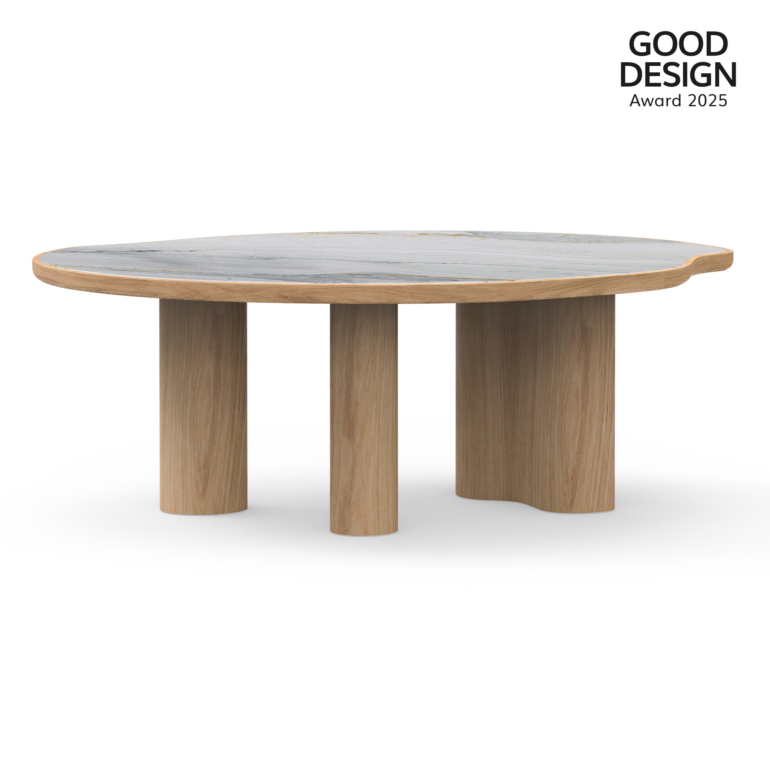 Tavolo da pranzo organico moderno Cerdeira, quarzite Golden Wave, fatto a mano Greenapple