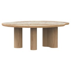 Organic Modern Cerdeira Dining Table, Onyx Miel, Oak, Handmade Greenapple