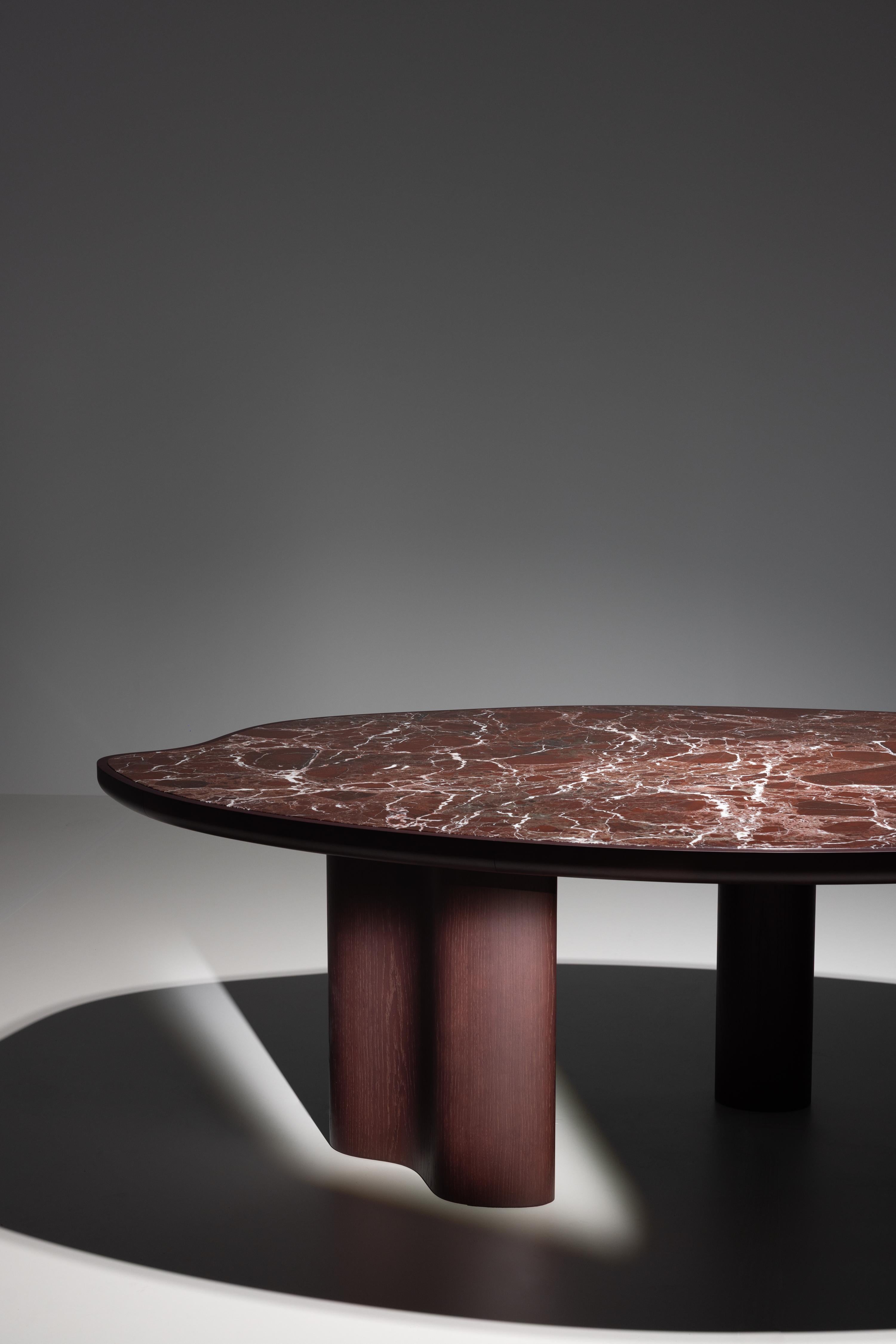 Table de salle à manger bio moderne Cerdeira, marbre Rosso Levanto, fait main Greenapple en vente 9