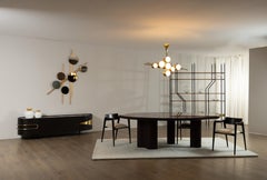 Moderner Cerdeira Esstisch, Rosso Levanto Marmor, Handarbeit Greenapple