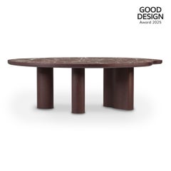 Table de salle à manger bio moderne Cerdeira, marbre Rosso Levanto, fait main Greenapple