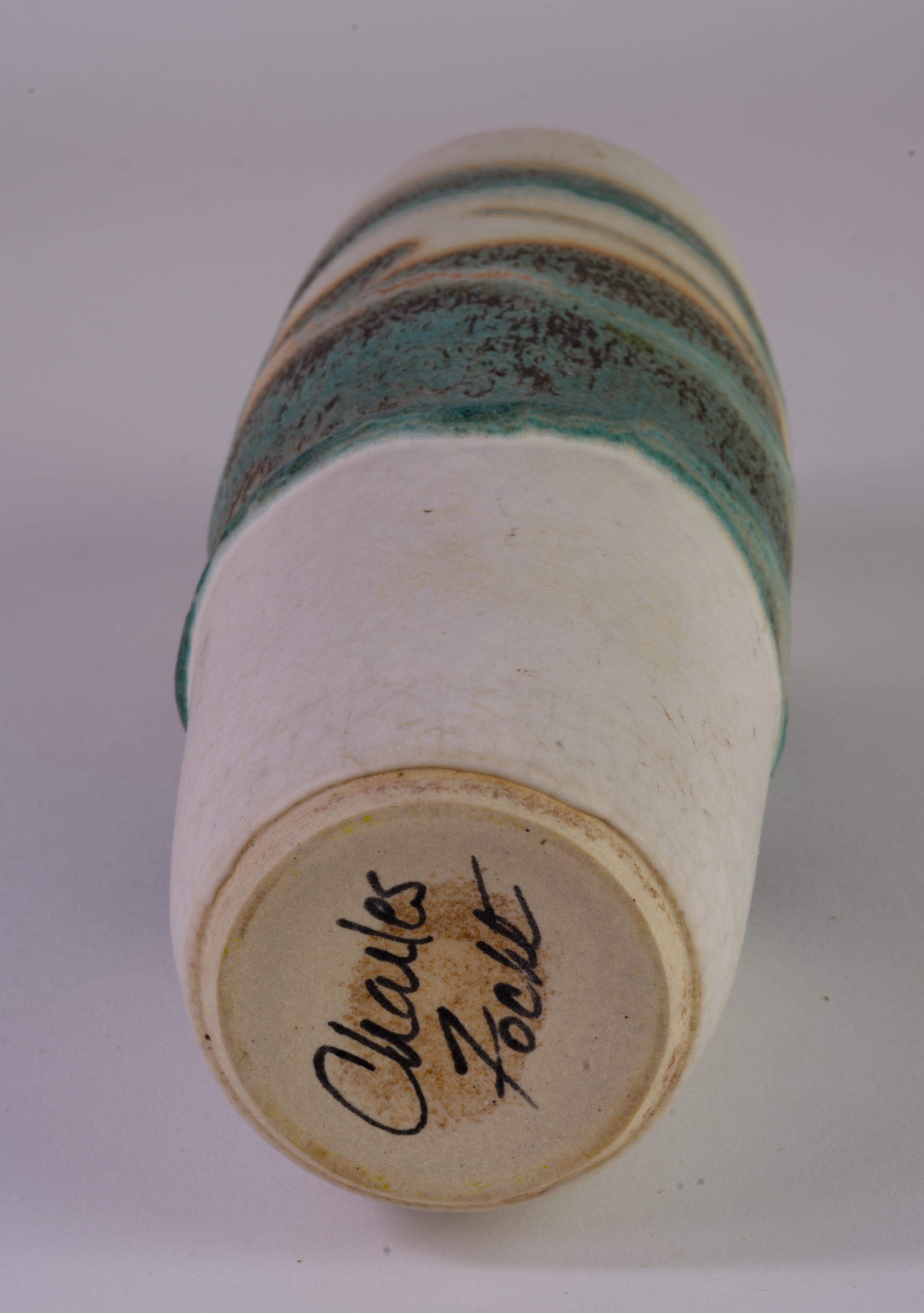 Jarrón moderno orgánico Charles Focht Esmalte de lava Arizona Studio Art Pottery en Bueno estado para la venta en Clifton Springs, NY