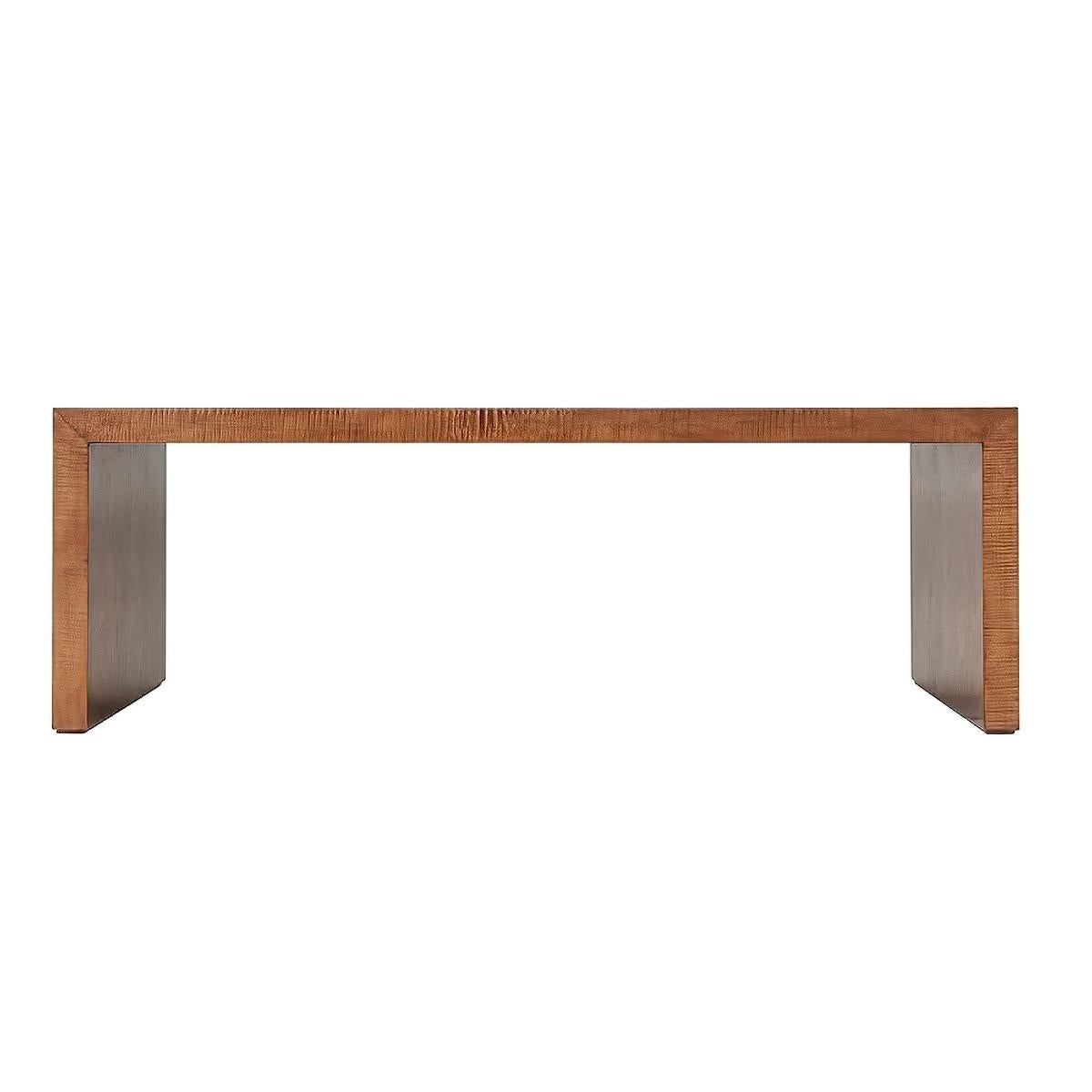 A modern organic marquetry sycamore veneered coffee table.

Dimensions: 54