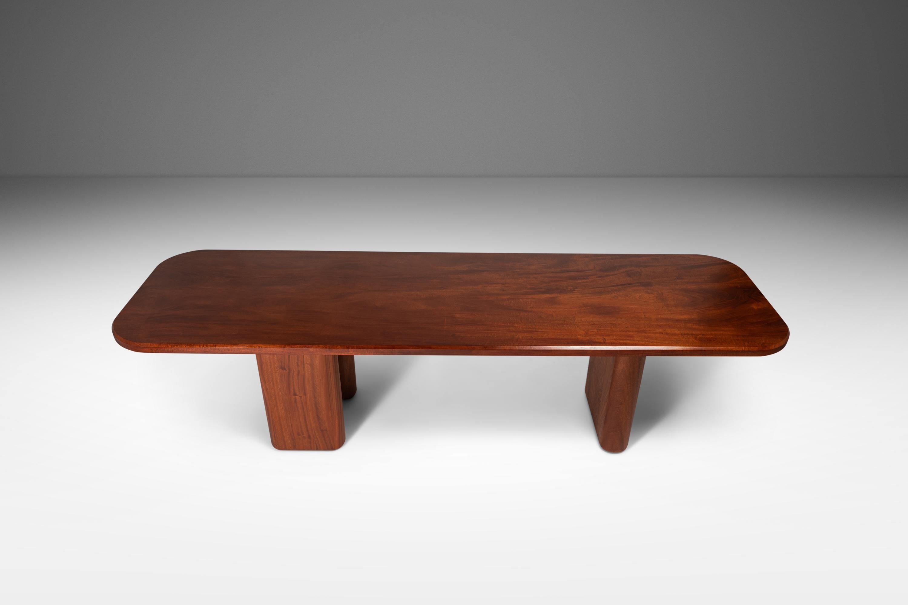 Organic Modern Conference Dining Table in Madagascar Mahogany by Mark Leblanc For Sale 6