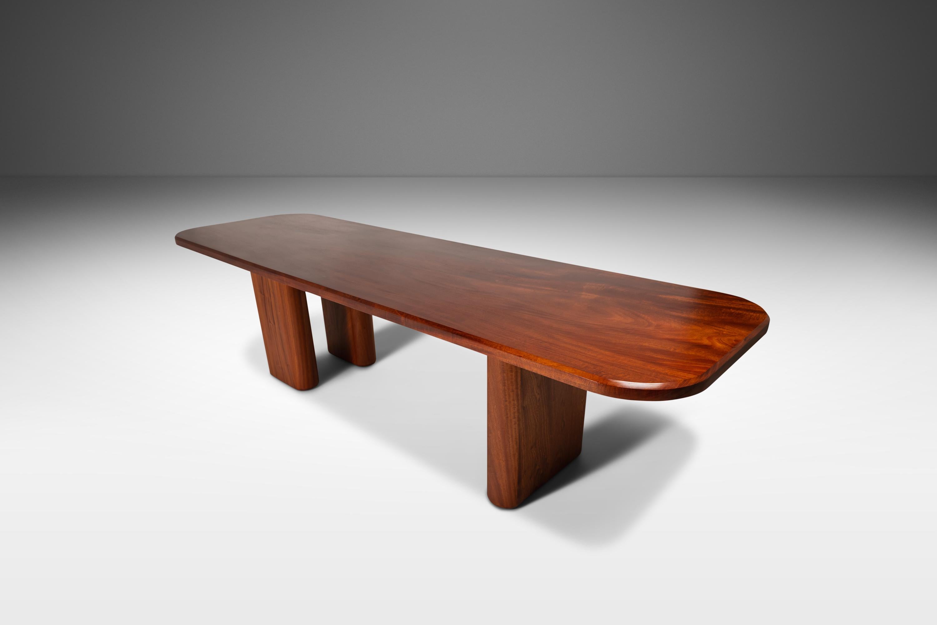 Organic Modern Conference Dining Table in Madagascar Mahogany by Mark Leblanc For Sale 8